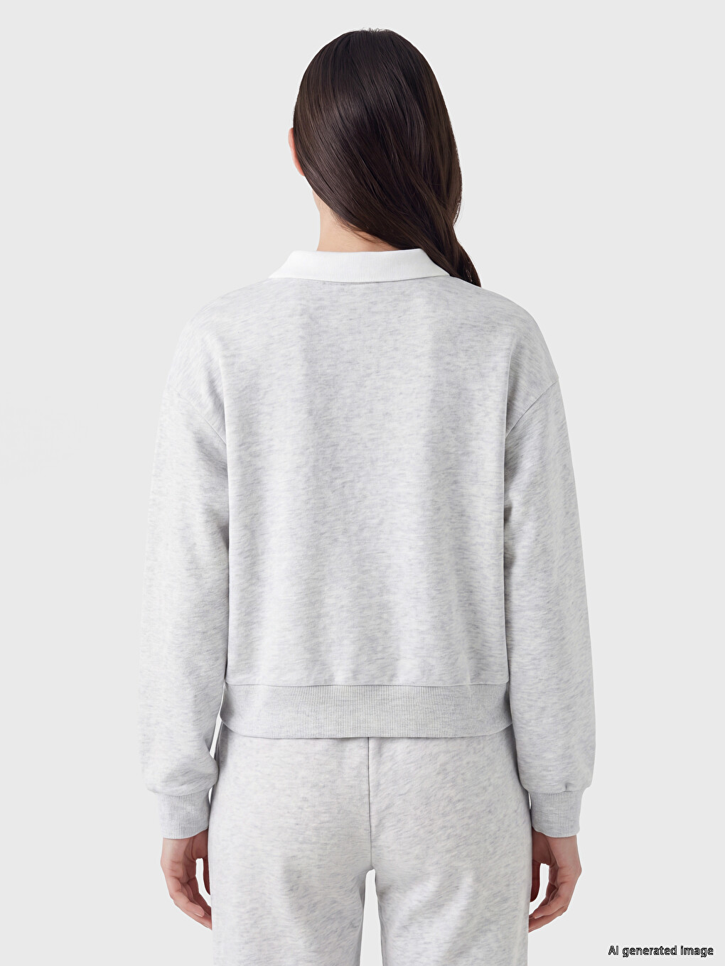 Oversize Kadın Kalın Sweatshirt-4