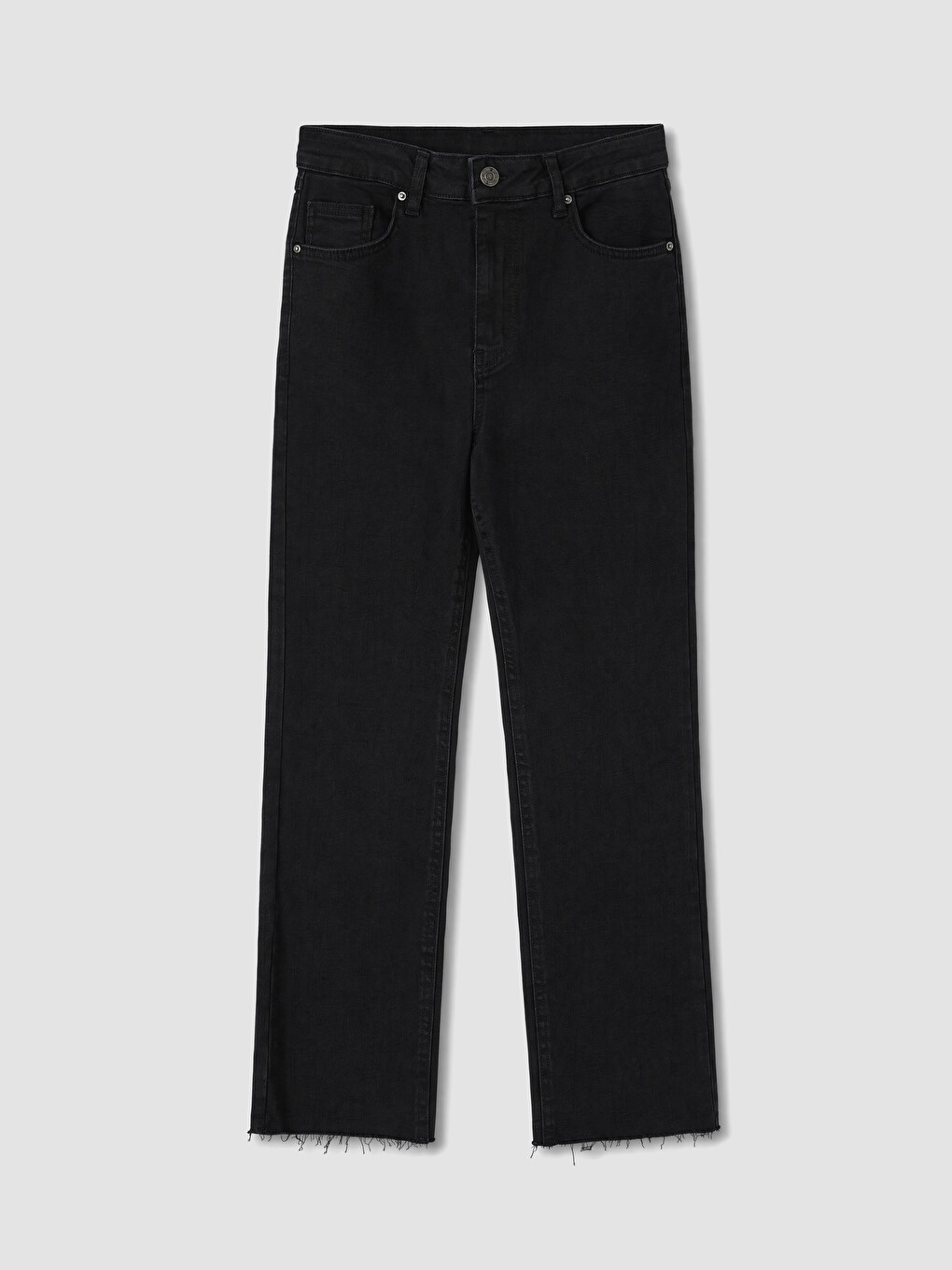 Siyah Crop Flare Kadın Jean Pantolon