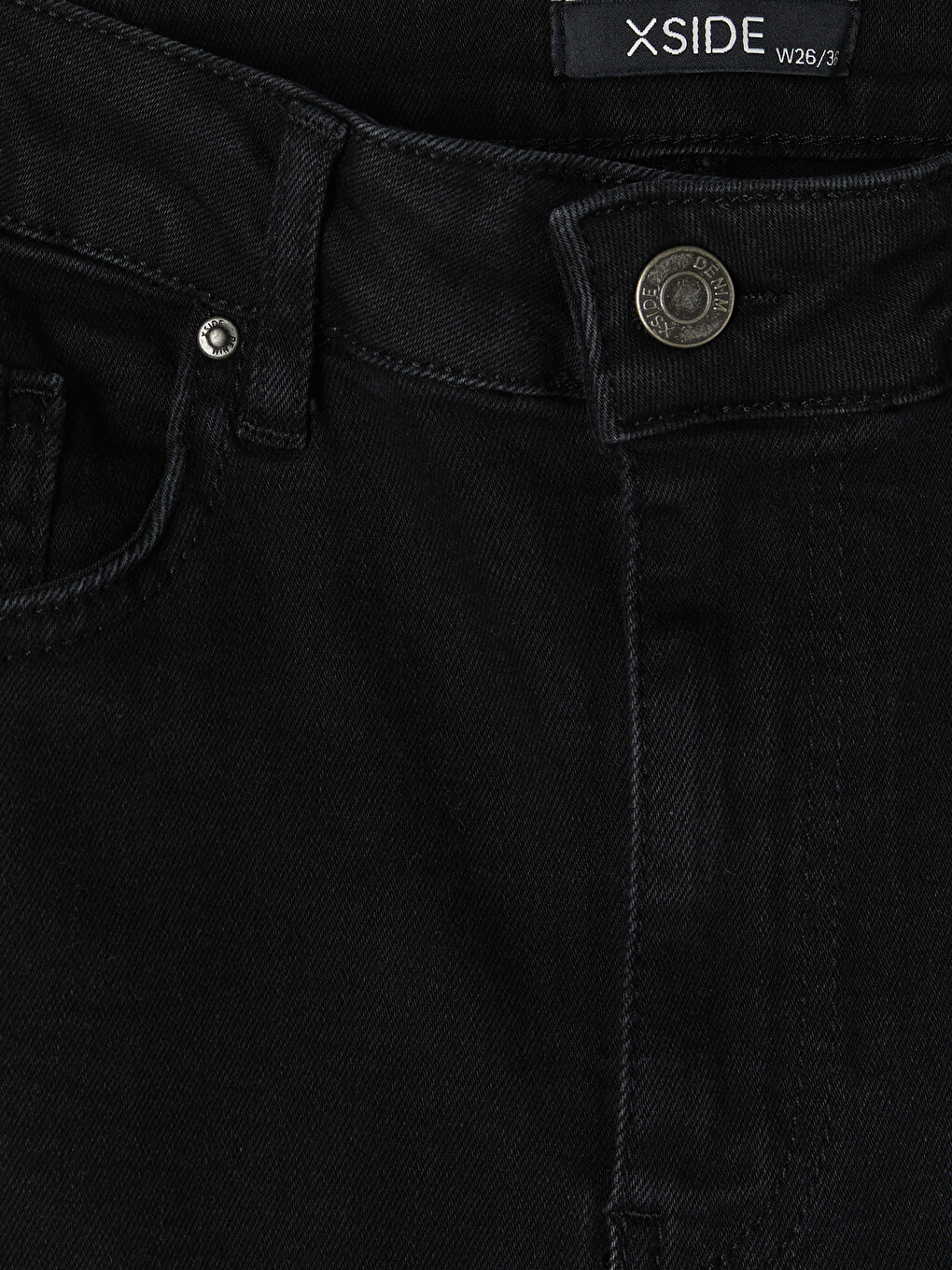 Siyah Crop Flare Kadın Jean Pantolon-1