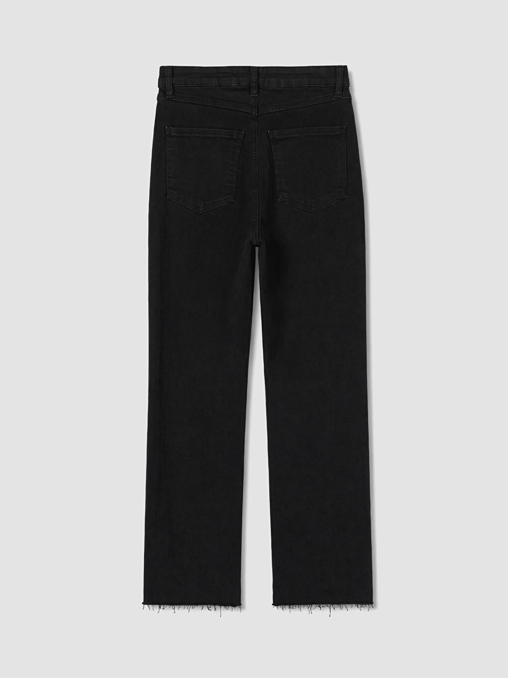 Siyah Crop Flare Kadın Jean Pantolon-2