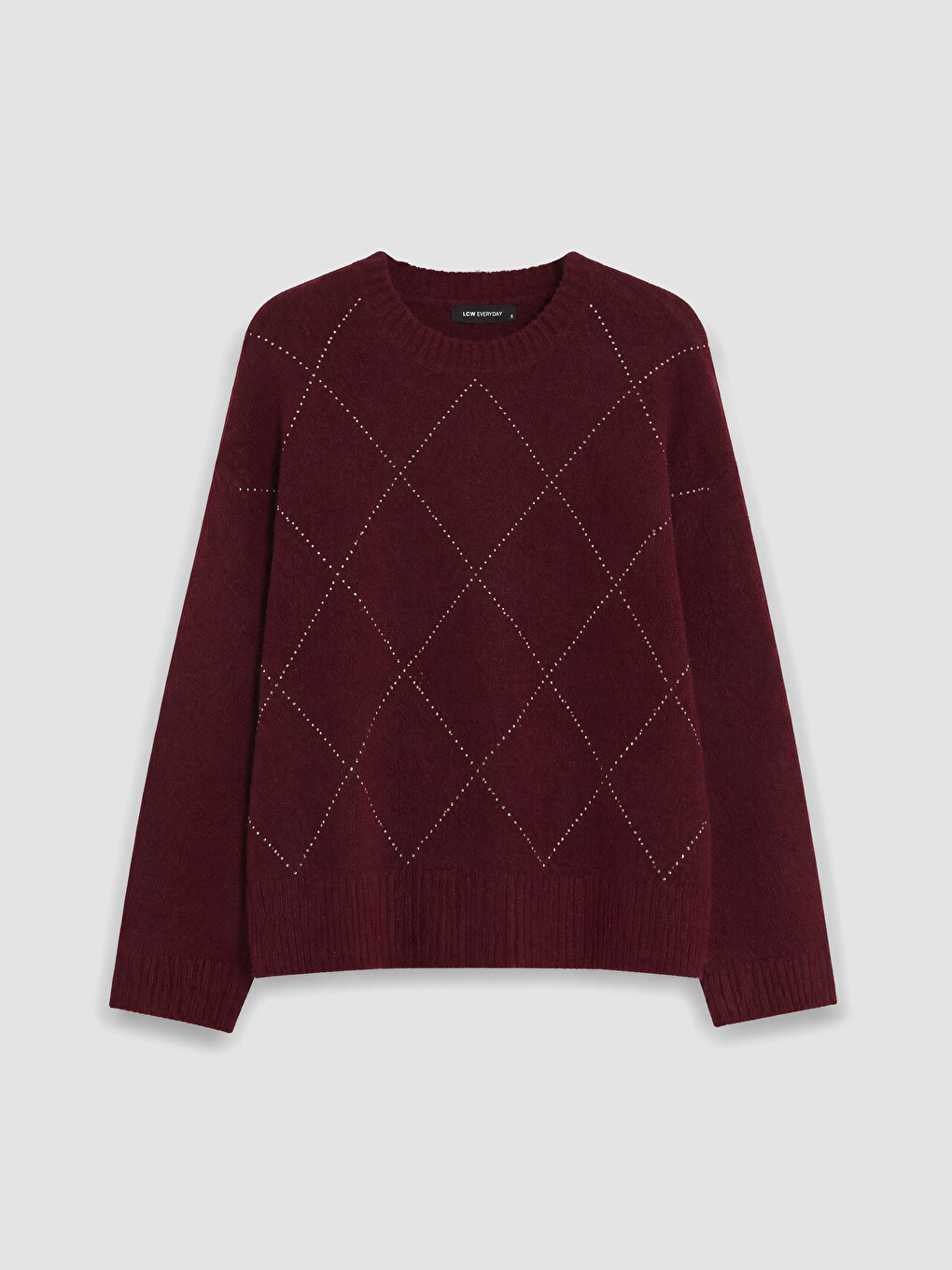 Argyle Patterned Wool Blended Women's Knitwear Sweater-4
