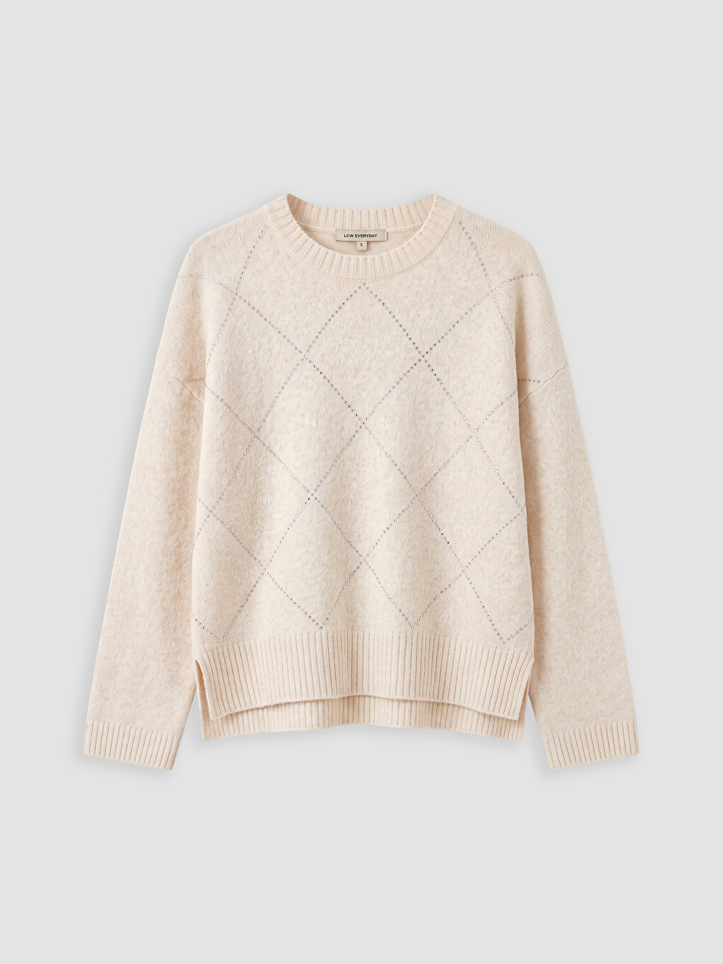 Argyle Patterned Wool Blended Women's Knitwear Sweater-4