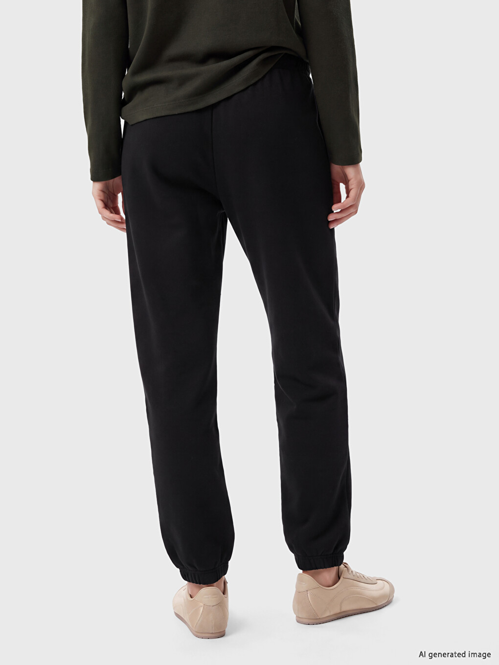 Siyah Soft Touch Kadın Jogger Eşofman Altı-3