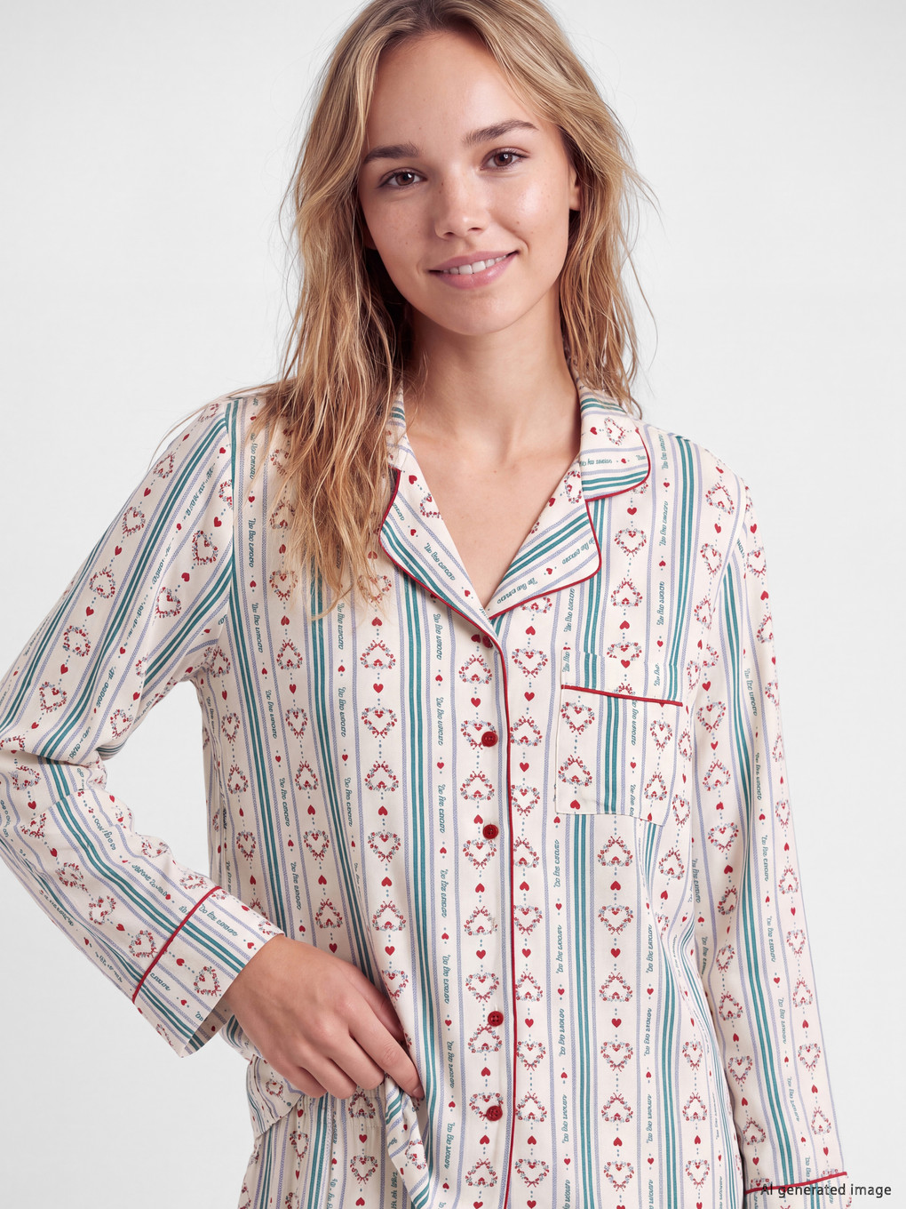 Woman Ecru Pyjama Set-1