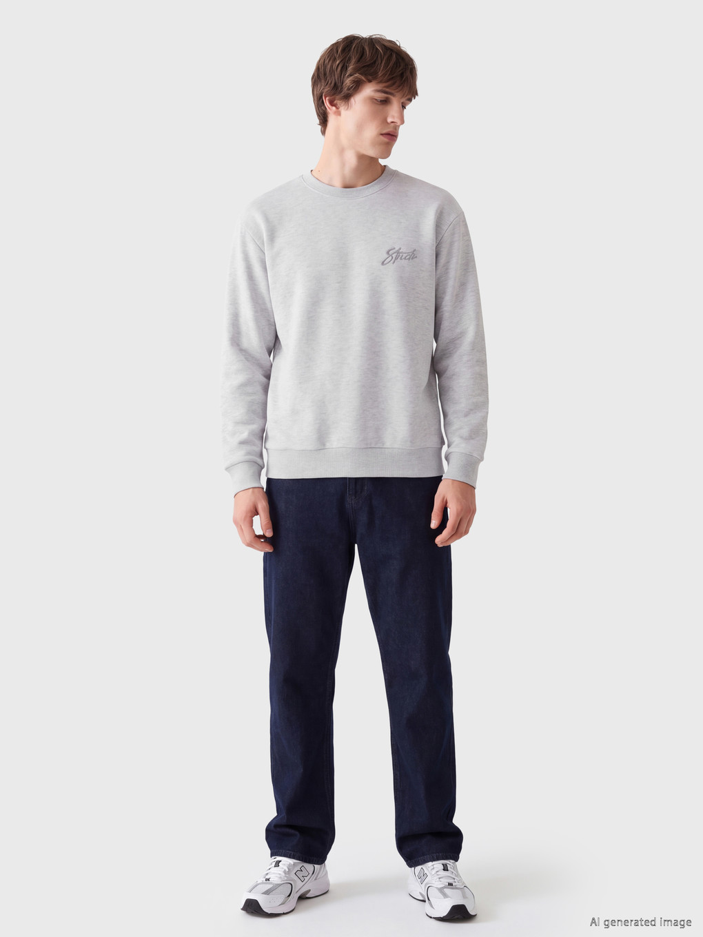 Crew Neck Embroidered Men's Sweatshirt-1