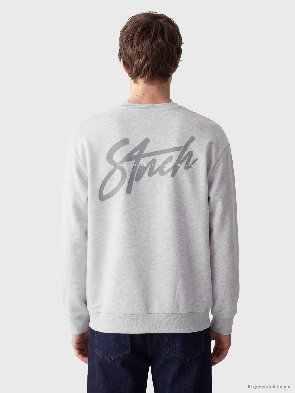 Crew Neck Embroidered Men's Sweatshirt-3