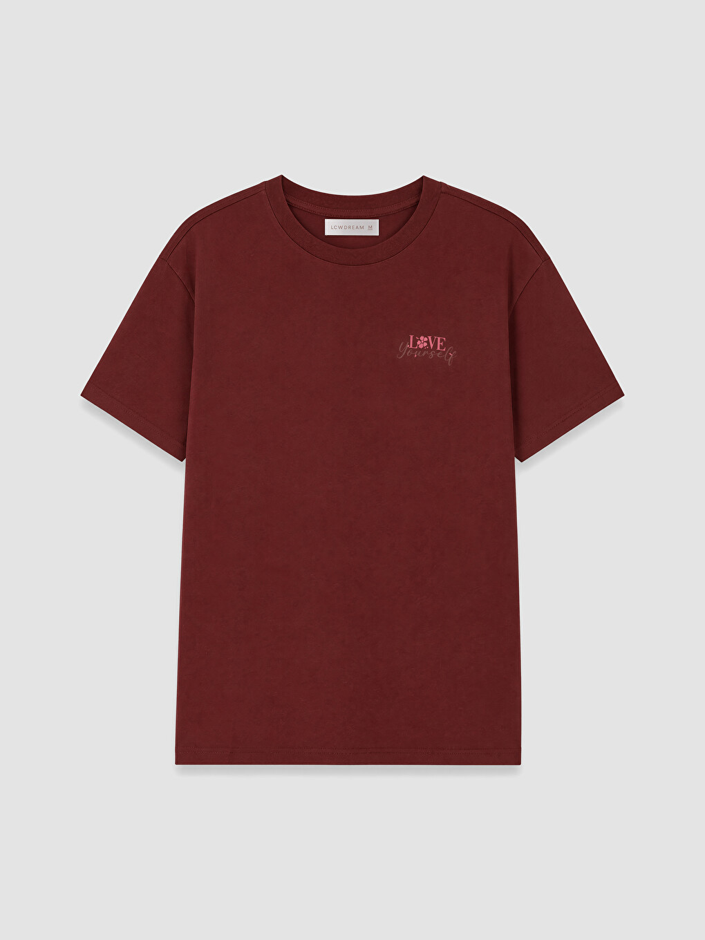 Kırmızı Bisiklet Yaka Desenli Kadın Kaprili Pijama Takımı-1