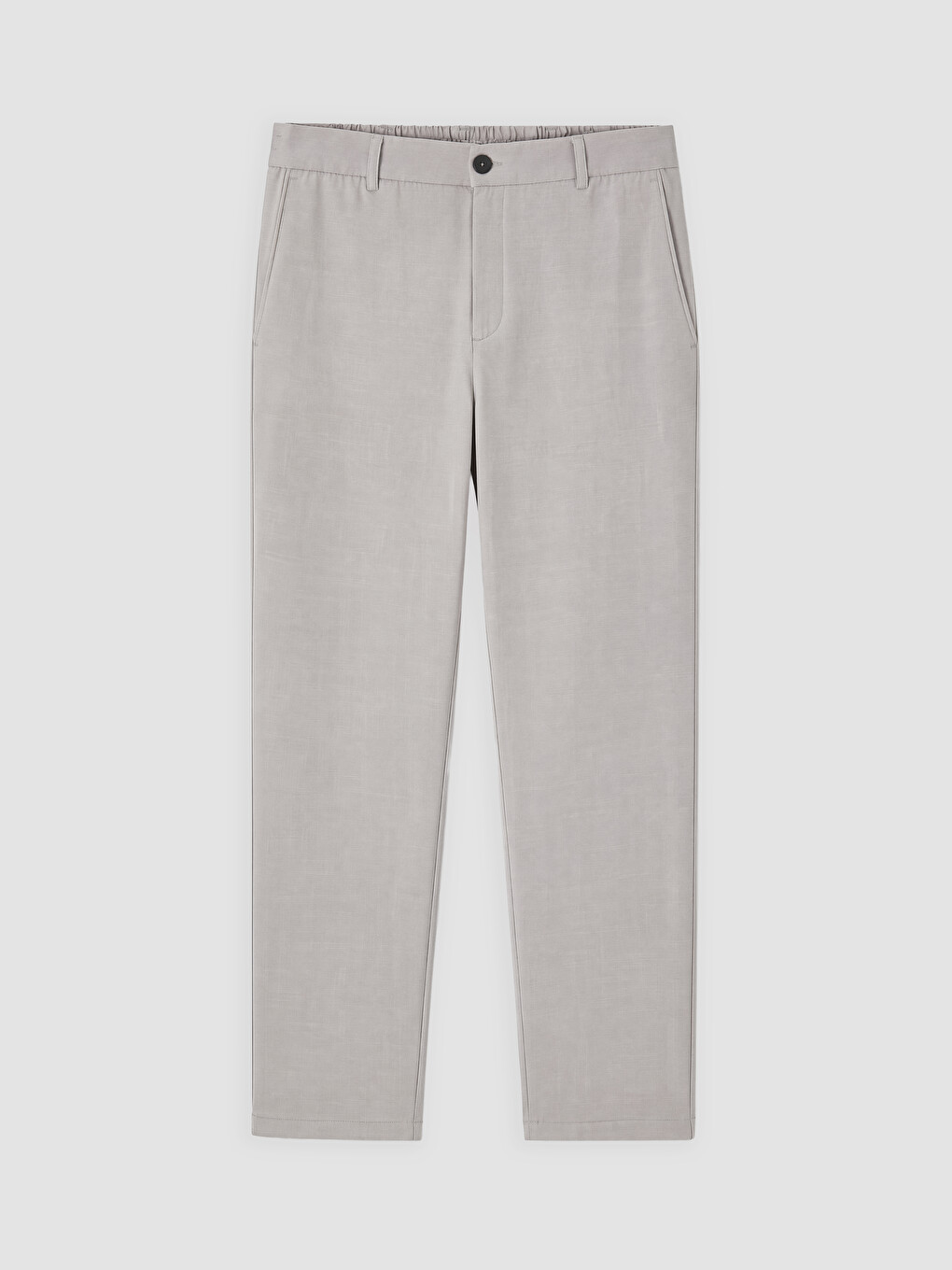 Gri Regular Fit Keten Karışımlı Erkek Pantolon