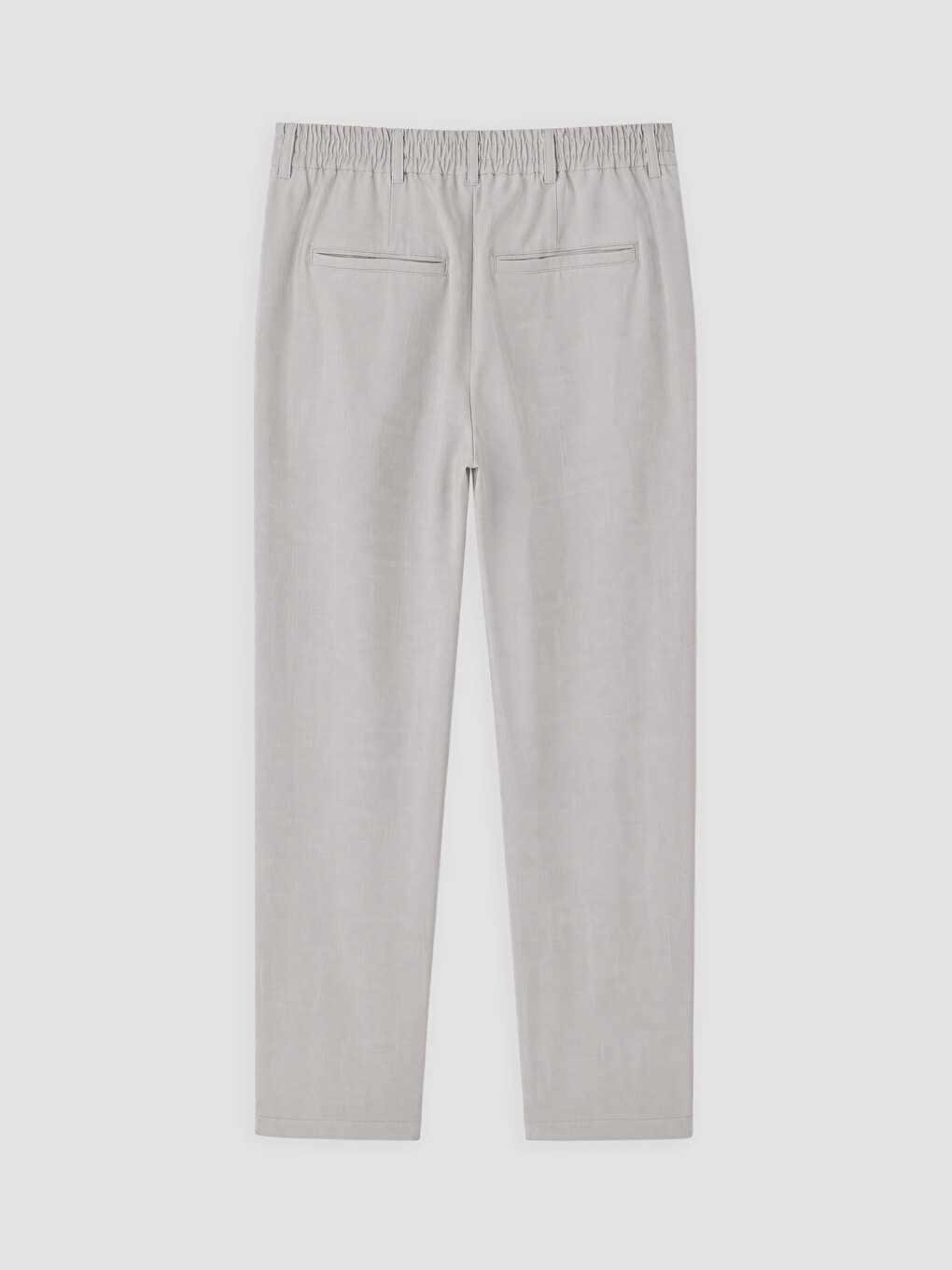 Gri Regular Fit Keten Karışımlı Erkek Pantolon-1