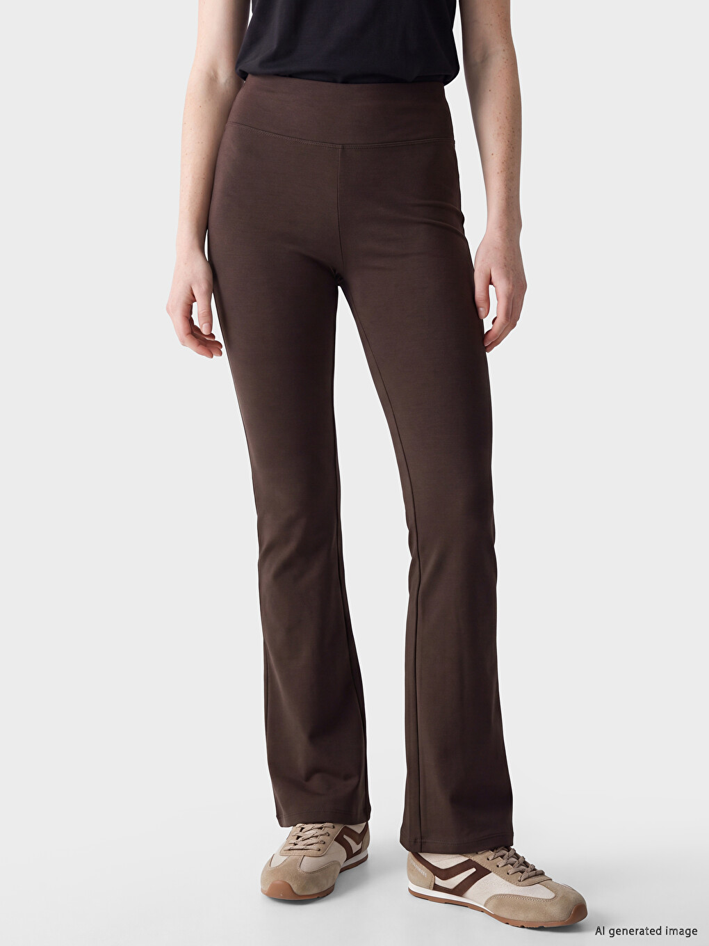 Woman Brown Leggings-1