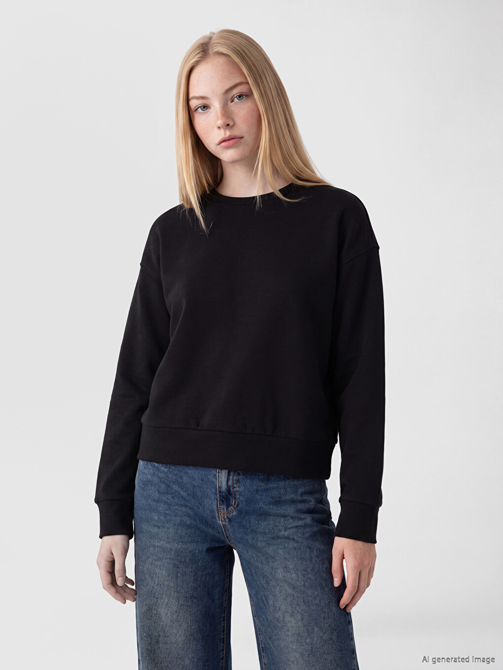 Woman Black Sweatshirt