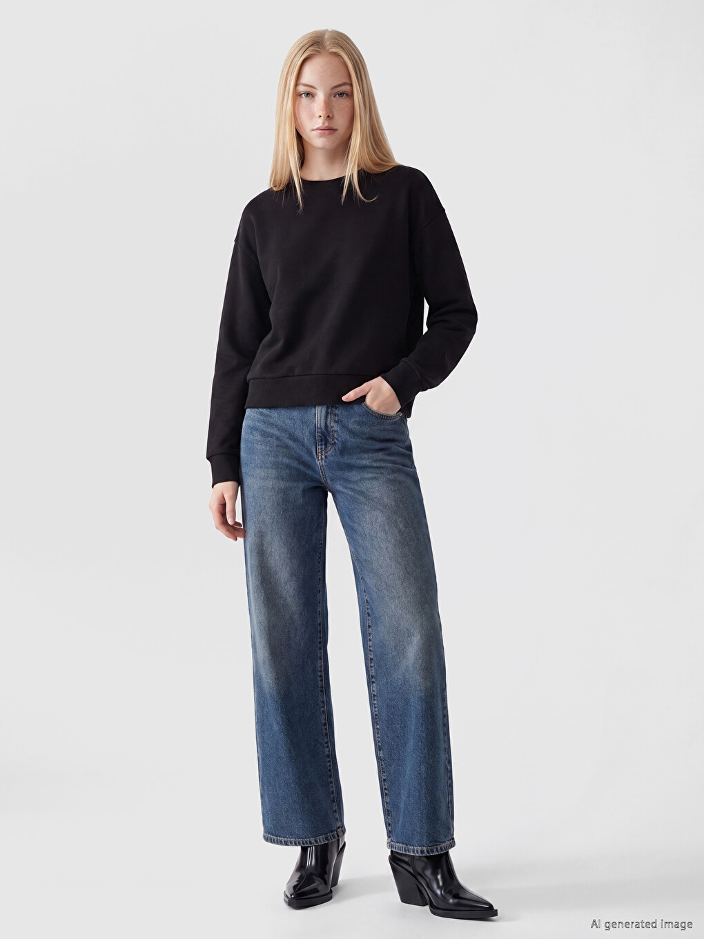 Woman Black Sweatshirt-1