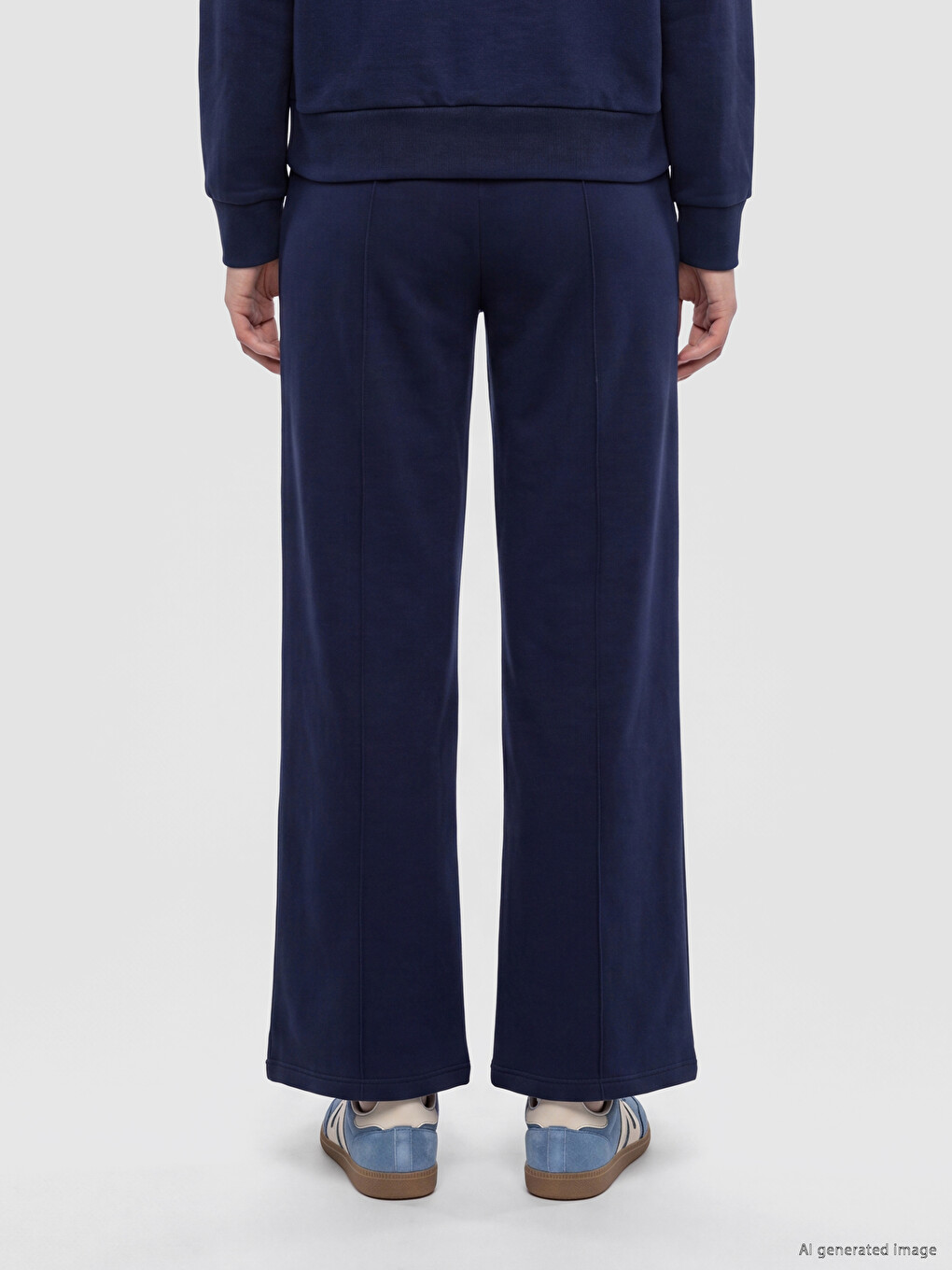 Lacivert Soft Tocuh Oversize Kadın Sweatshirt-3