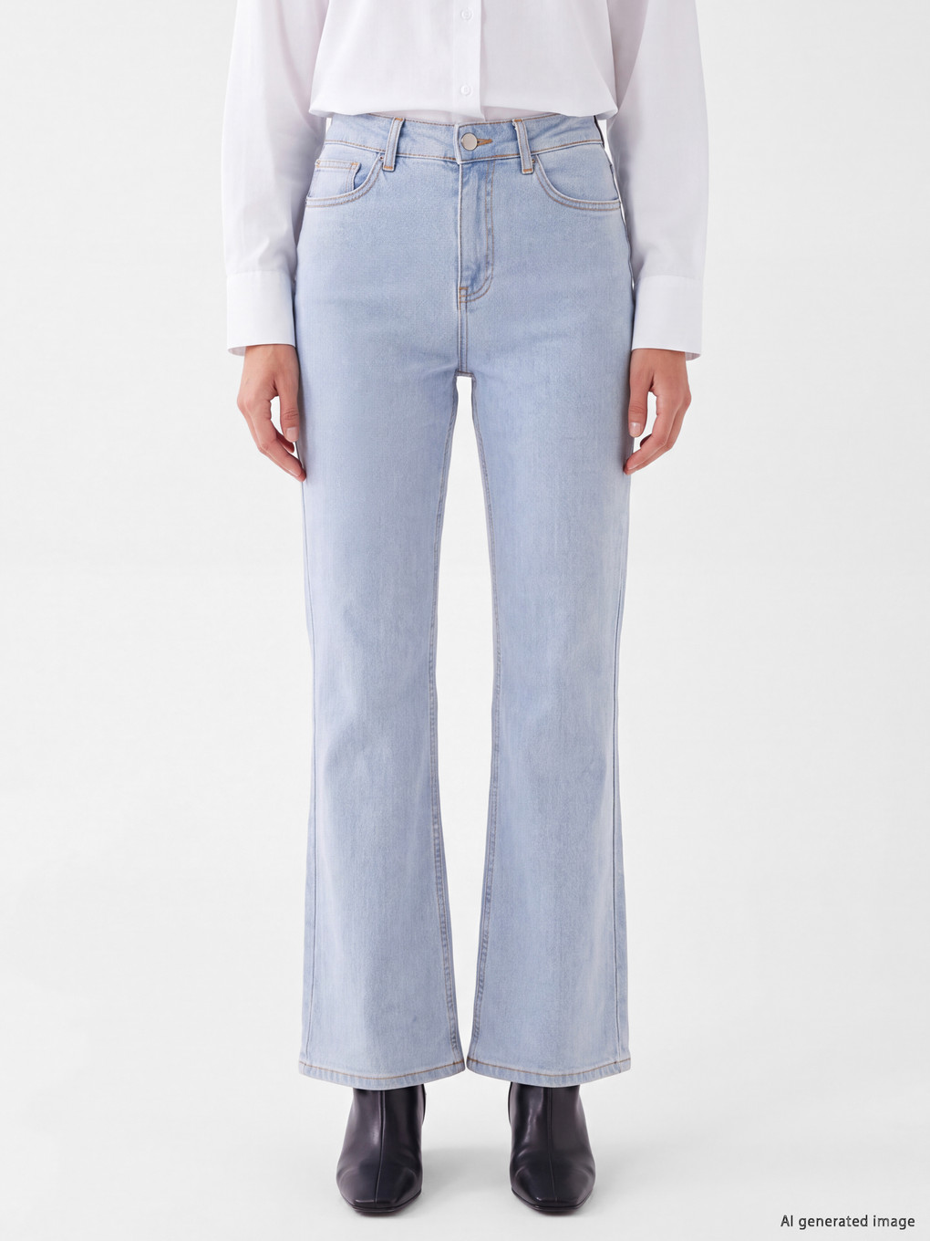 İndigo Flare Kadın Jean Pantolon-1