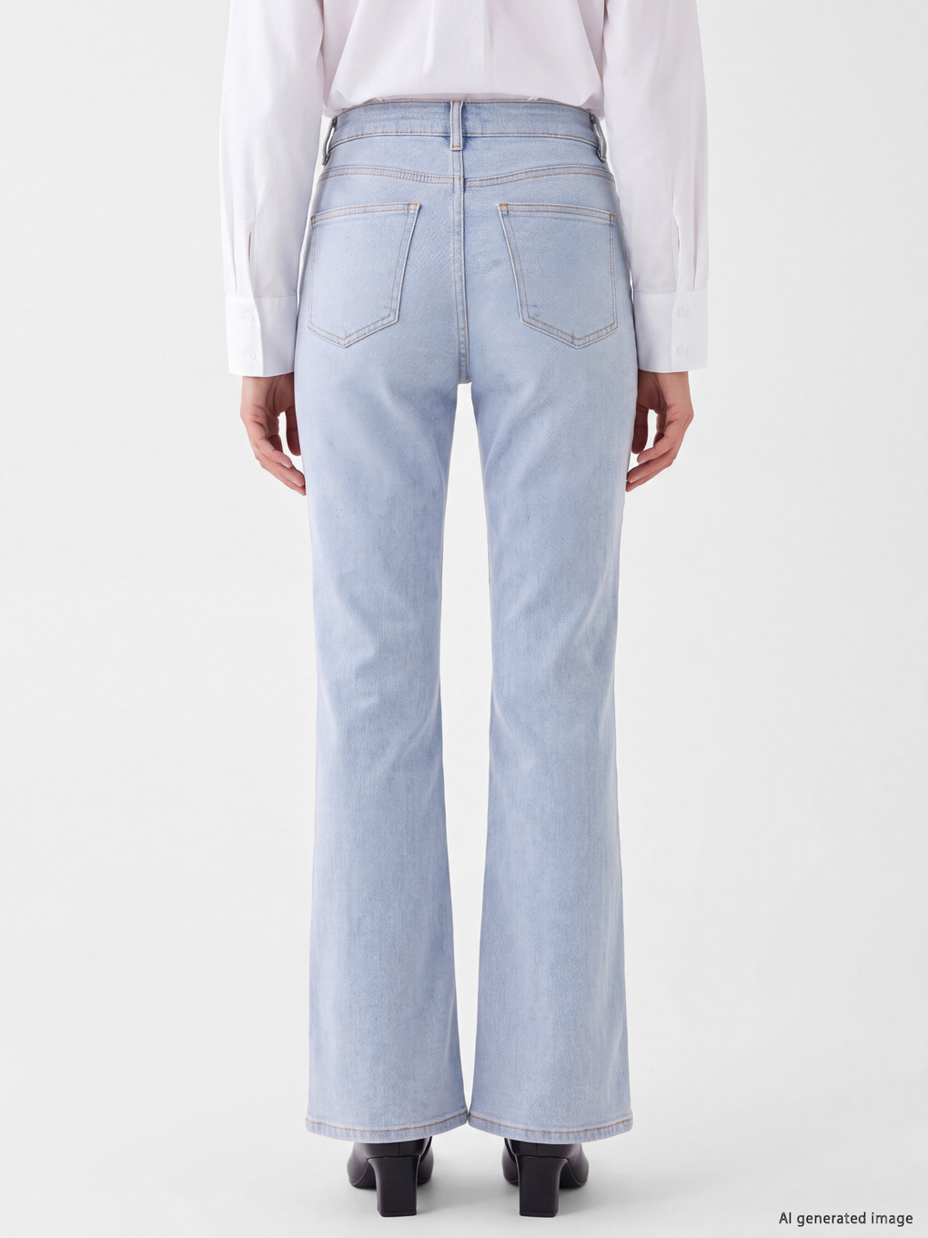 İndigo Flare Kadın Jean Pantolon-3