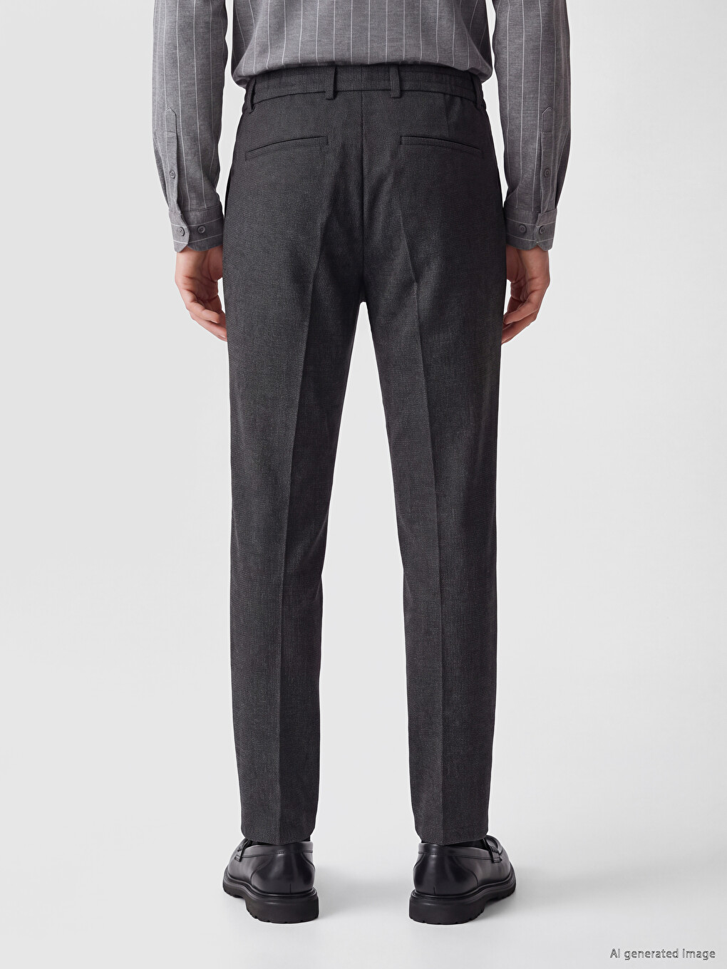 Pantaloni Bărbați Regular Fit Din Țesătură Dobby-3