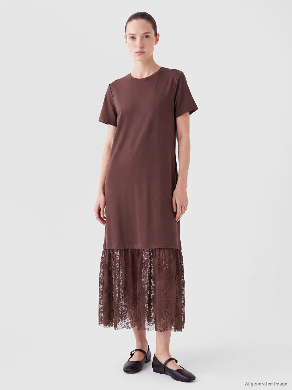 Crew Neck Lace Dress