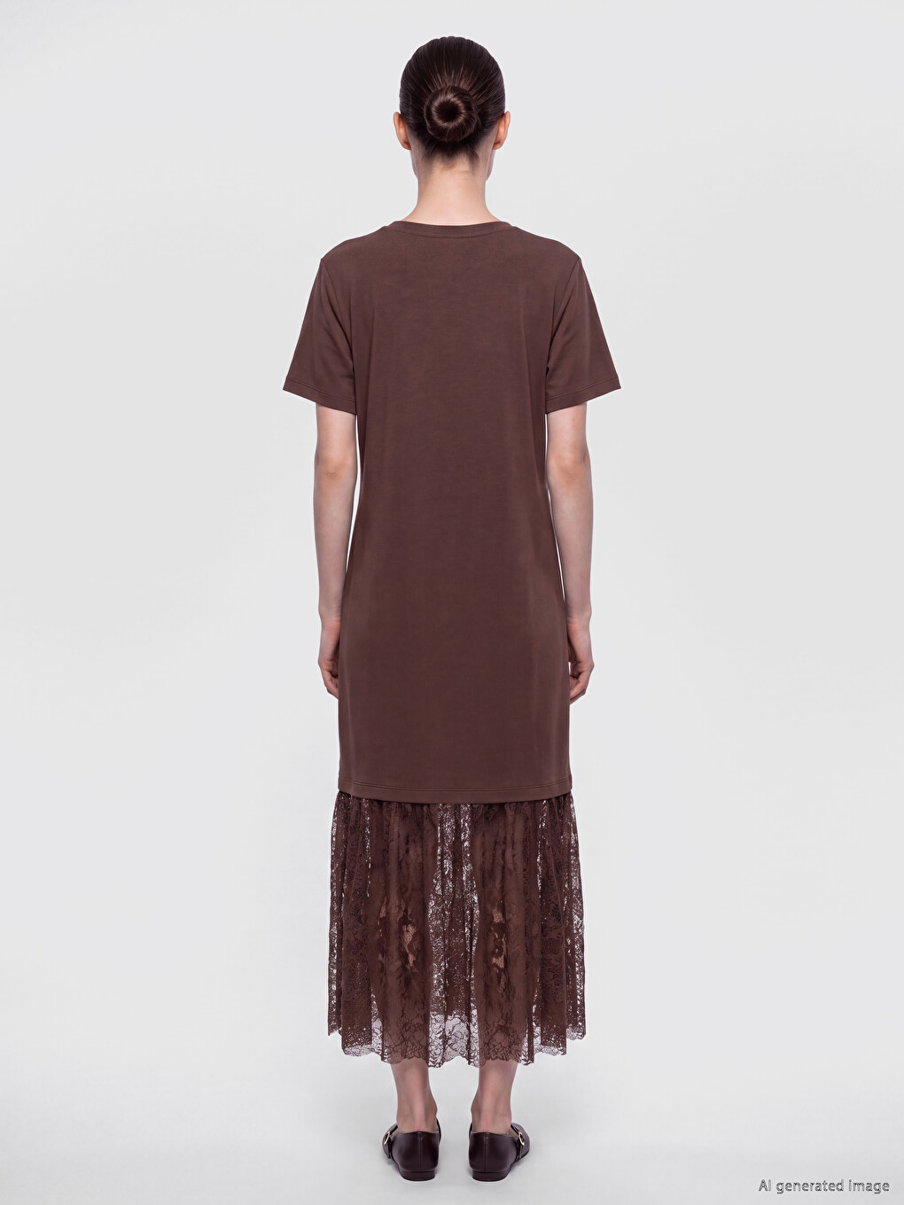 Crew Neck Lace Dress-2