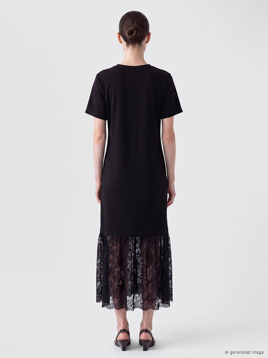 Crew Neck Lace Dress-3