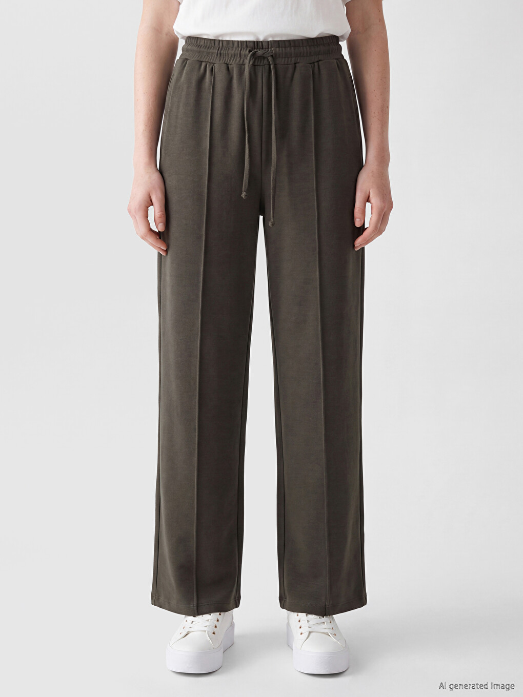 Woman Khaki Sweatpants-1