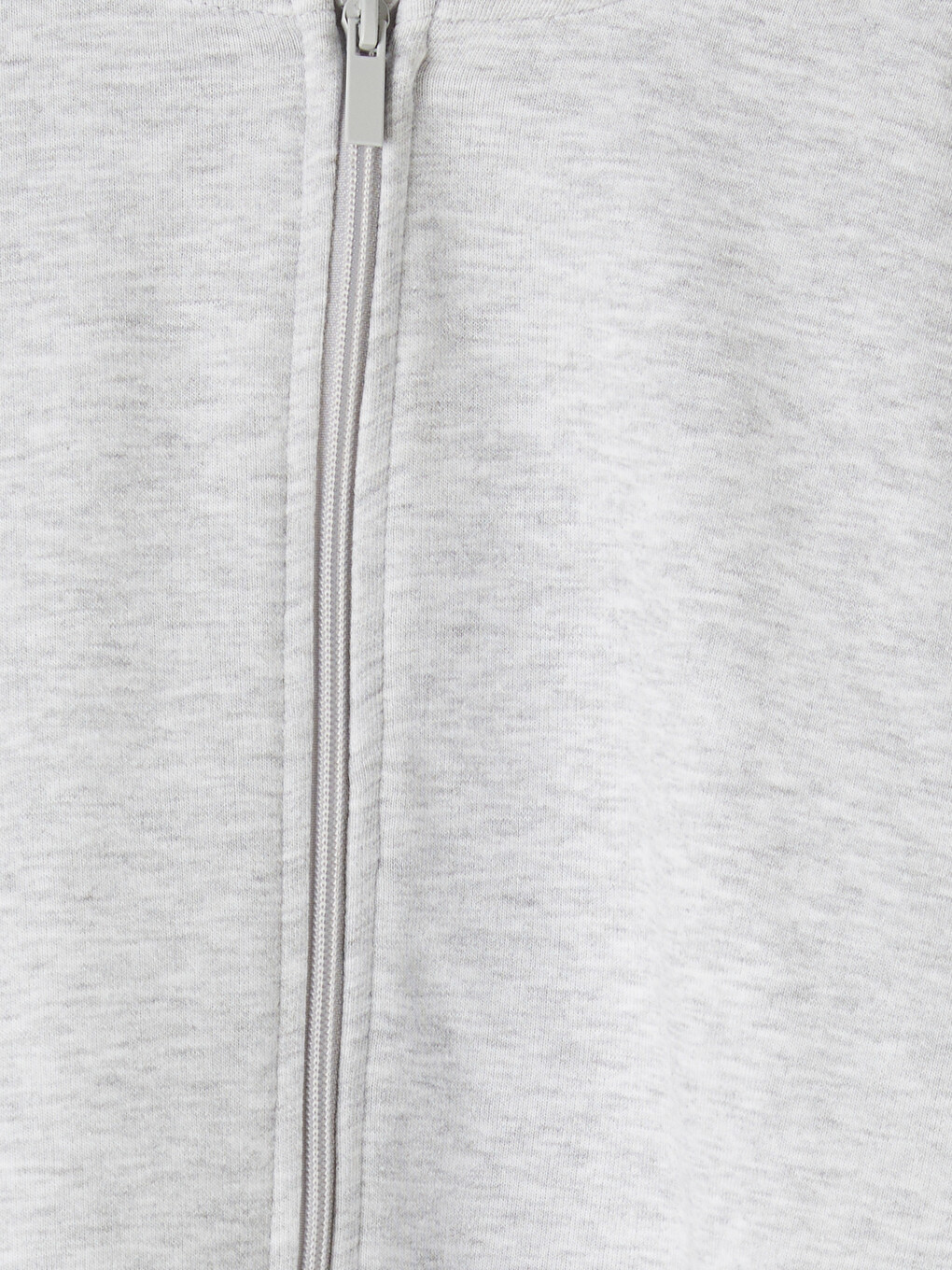 Gri Kapüşonlu Kız Çocuk Fermuarlı Sweatshirt-1