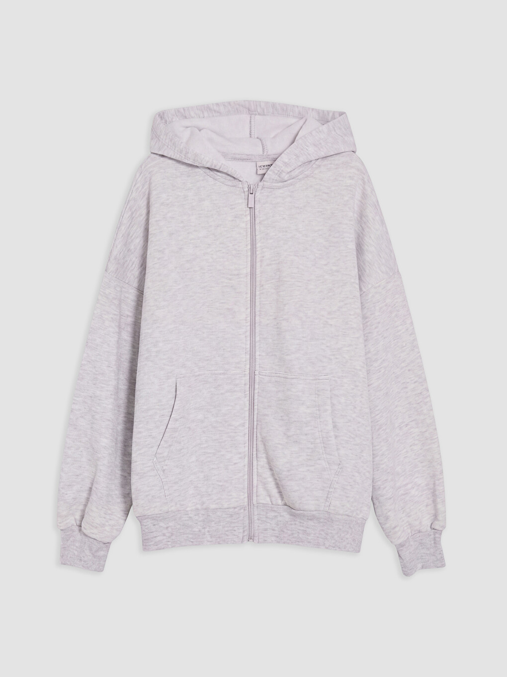 Gri Kapüşonlu Orta Kalın Kız Çocuk Fermuarlı Sweatshirt