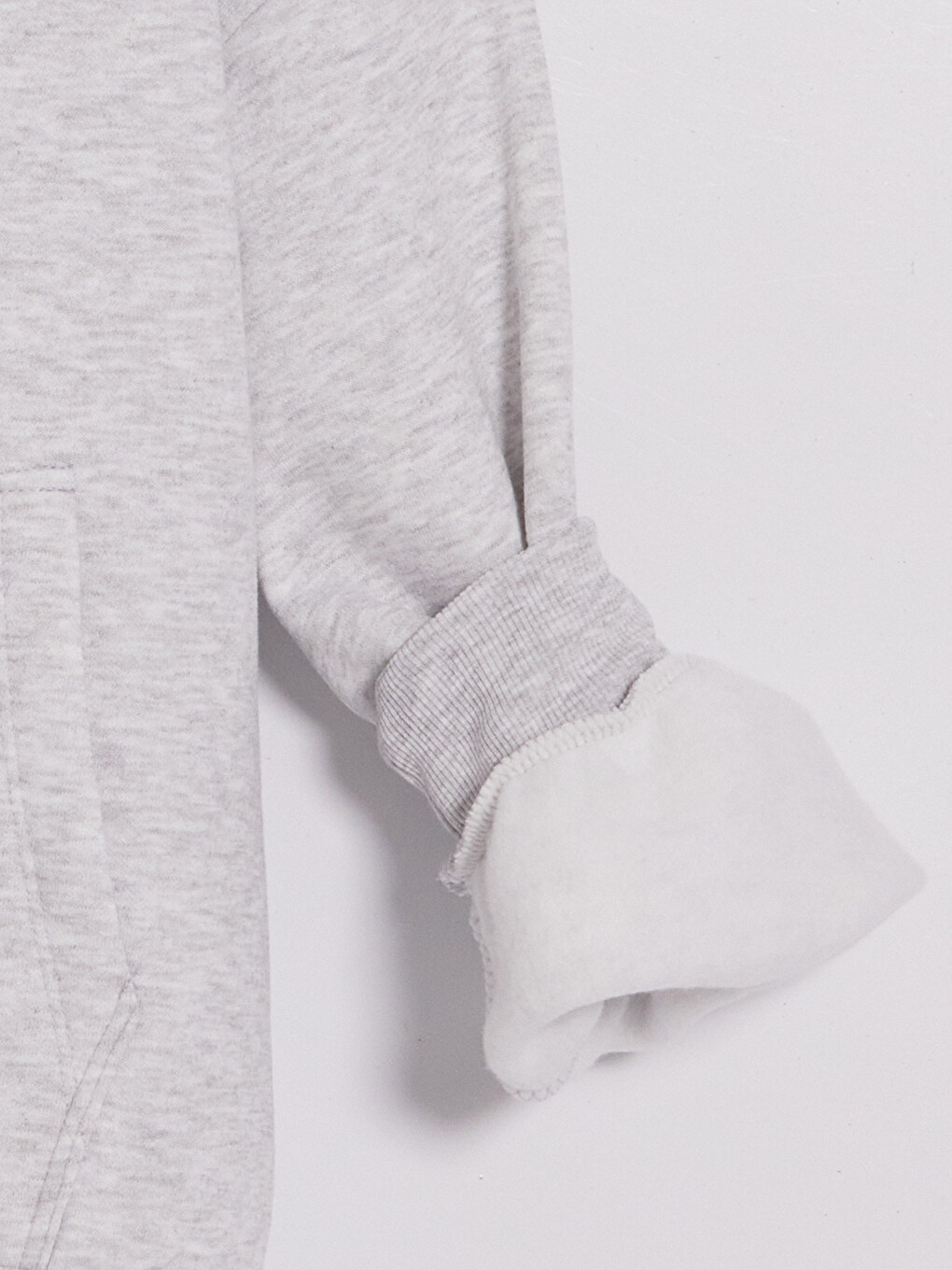 Gri Kapüşonlu Orta Kalın Kız Çocuk Fermuarlı Sweatshirt-3
