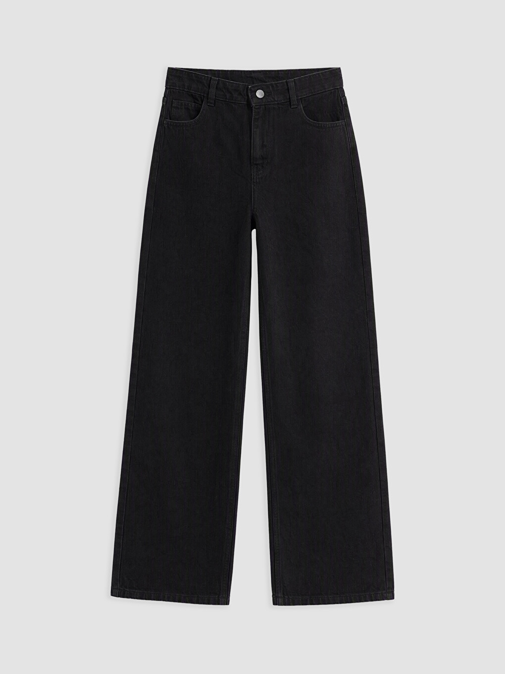 Siyah Wideleg Fit Kadın Jean Pantolon