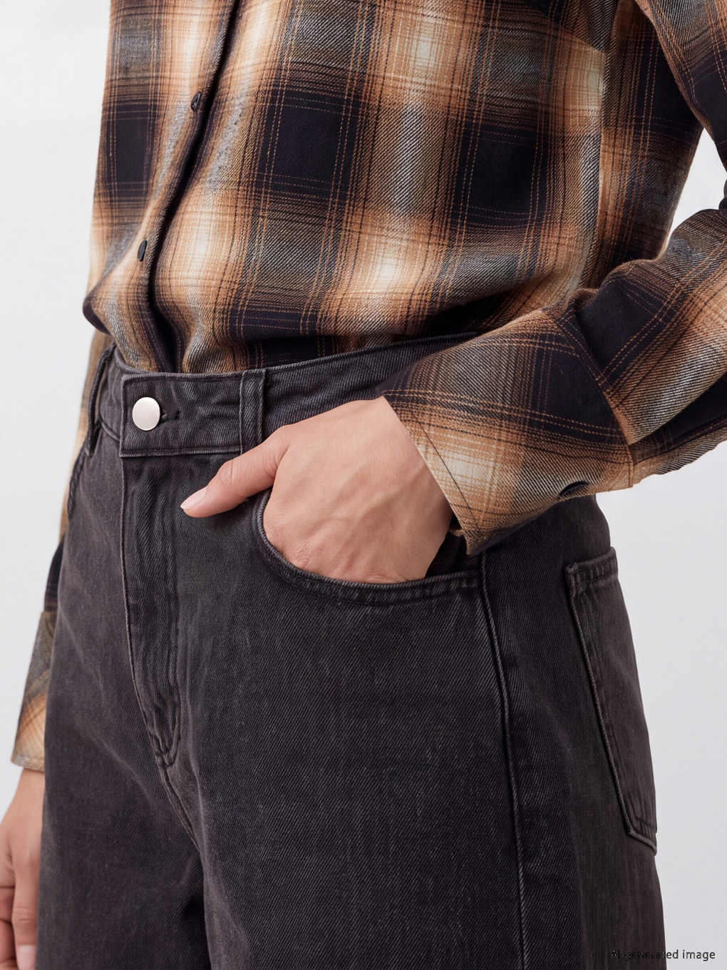 Gri Wideleg Kadın Jean Pantolon-2