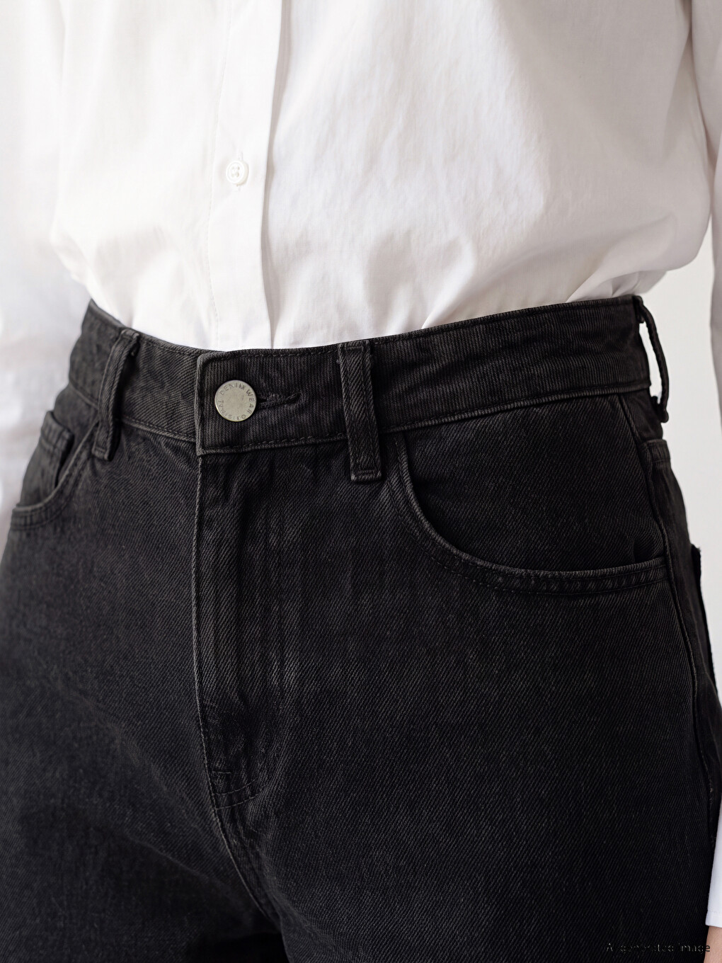 Gri Baggy Fit Kadın Jean Pantolon-2