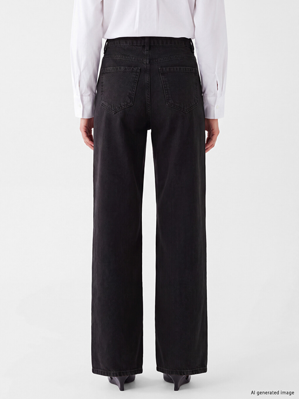 Gri Baggy Fit Kadın Jean Pantolon-3