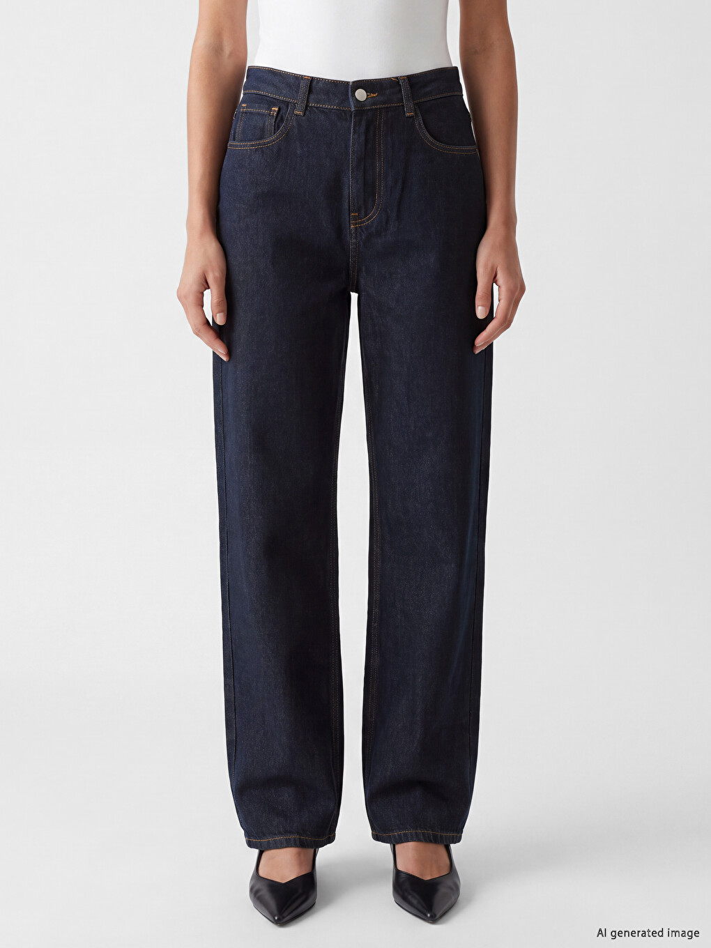 İndigo Straight Fit Kadın Jean Pantolon-1