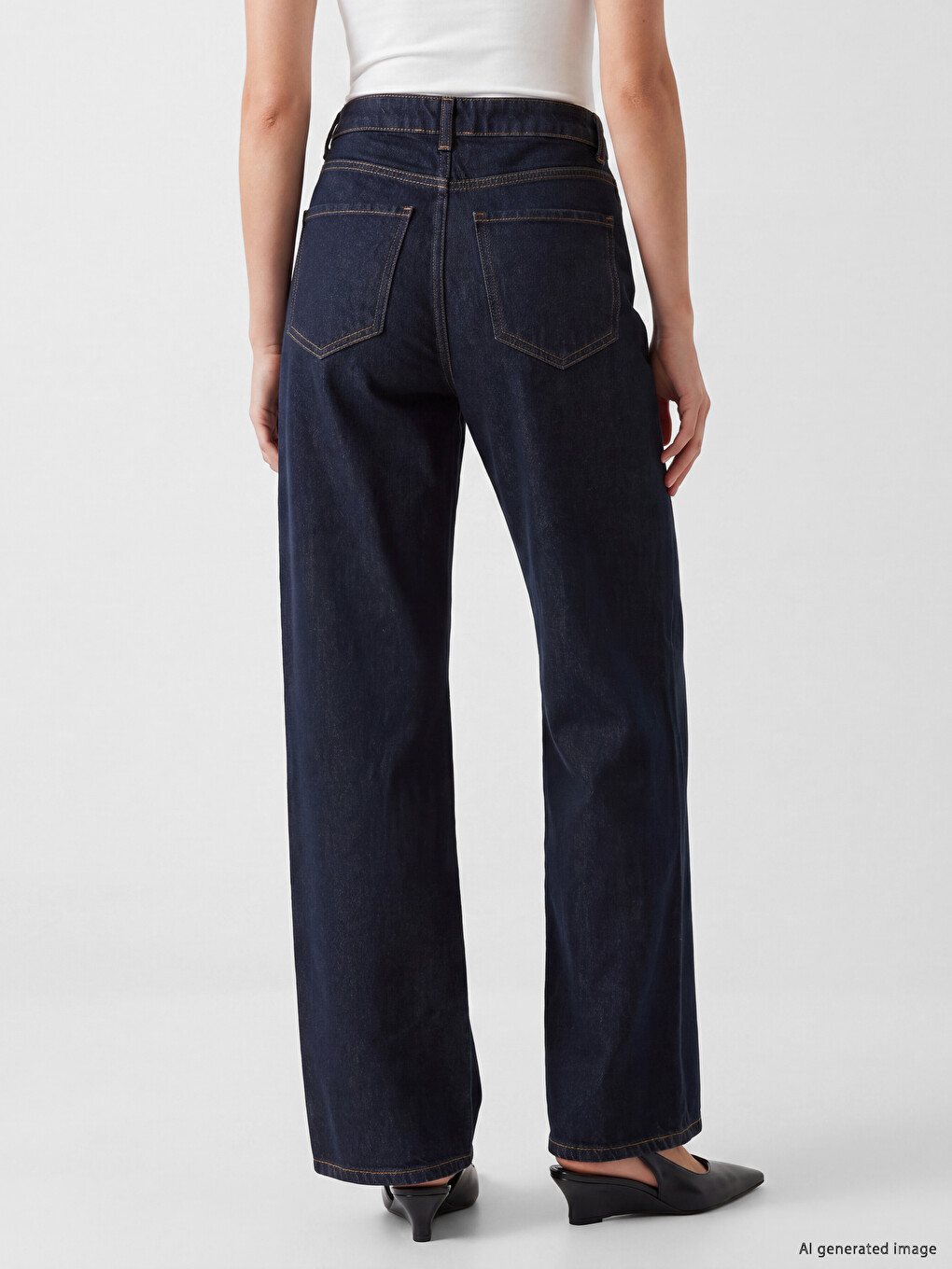 İndigo Straight Fit Kadın Jean Pantolon-3