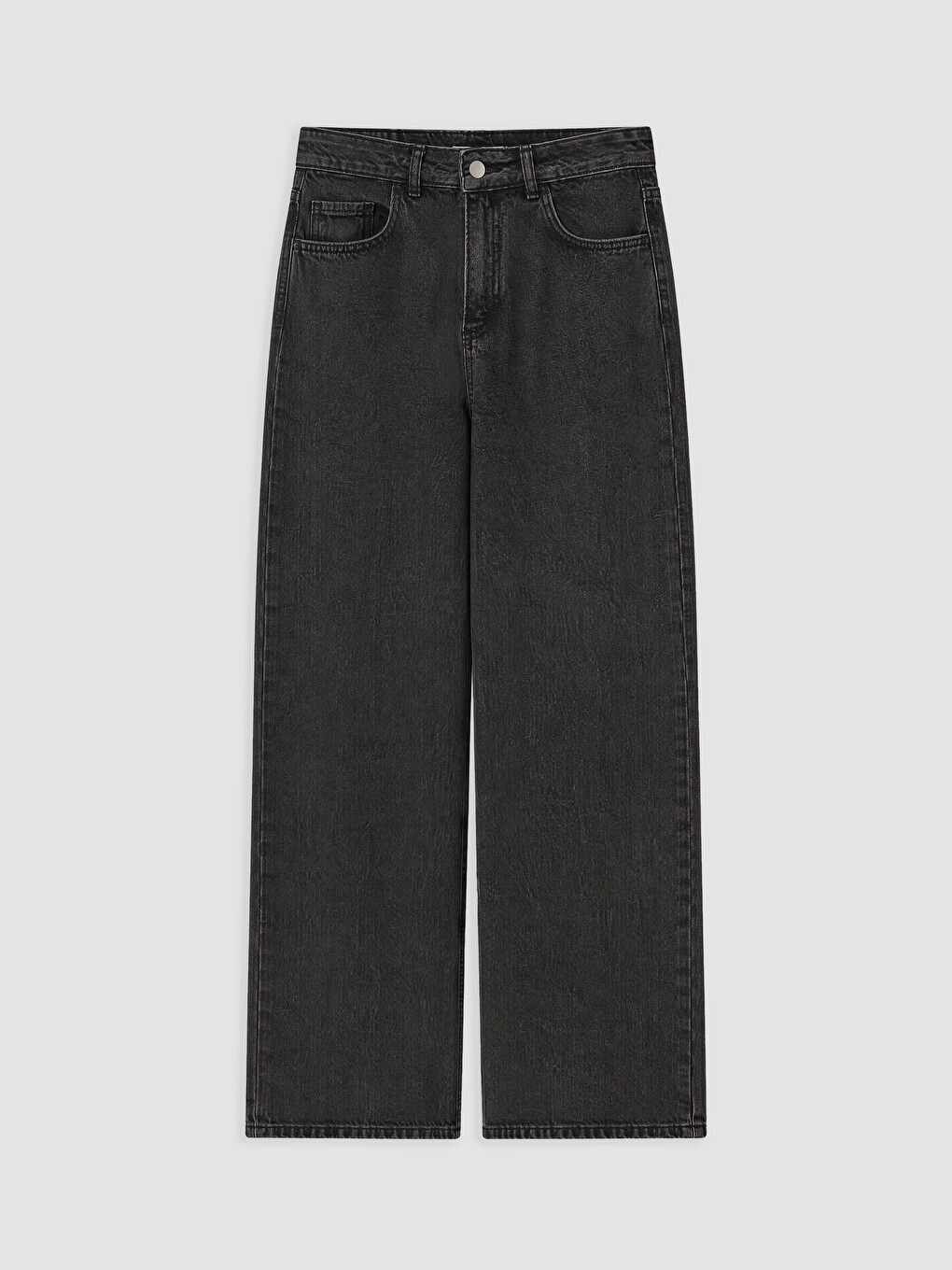 Gri Straight Fit Kadın Jean Pantolon