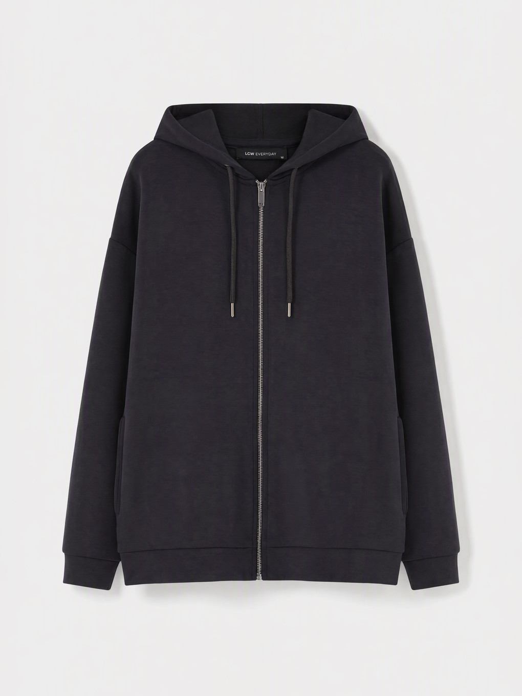 Antrasit Kapüşonlu Kalın Fermuarlı Sweatshirt-4