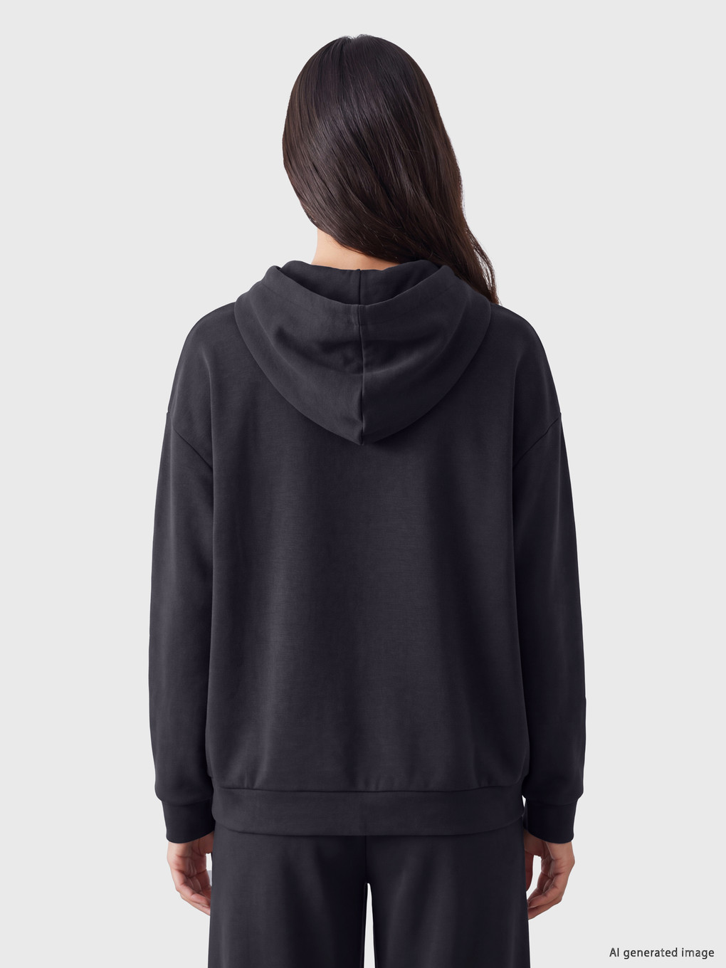 Antrasit Kapüşonlu Kalın Fermuarlı Sweatshirt-3