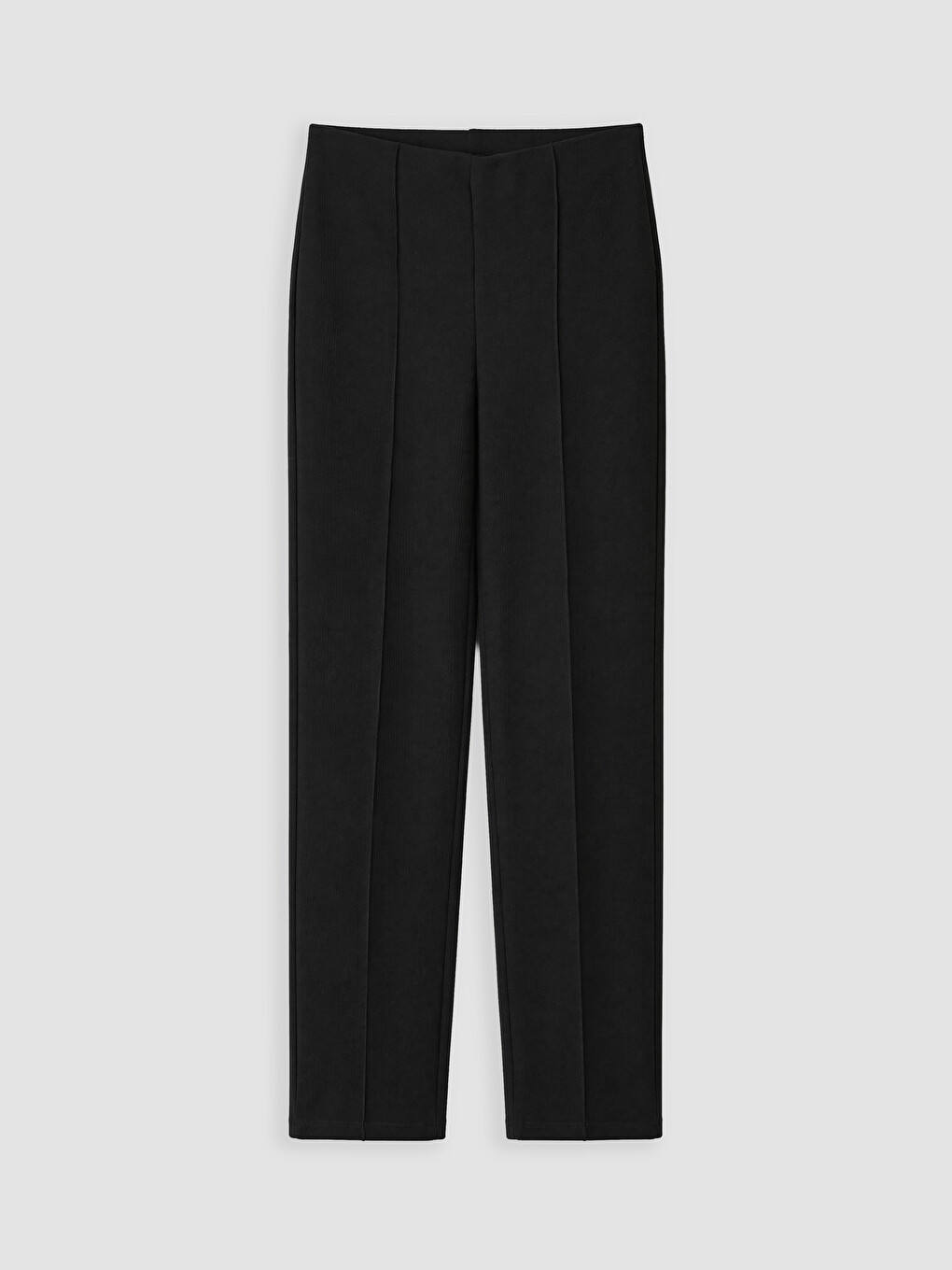 Siyah Dar Fit Kadın Fitilli Pantolon-4