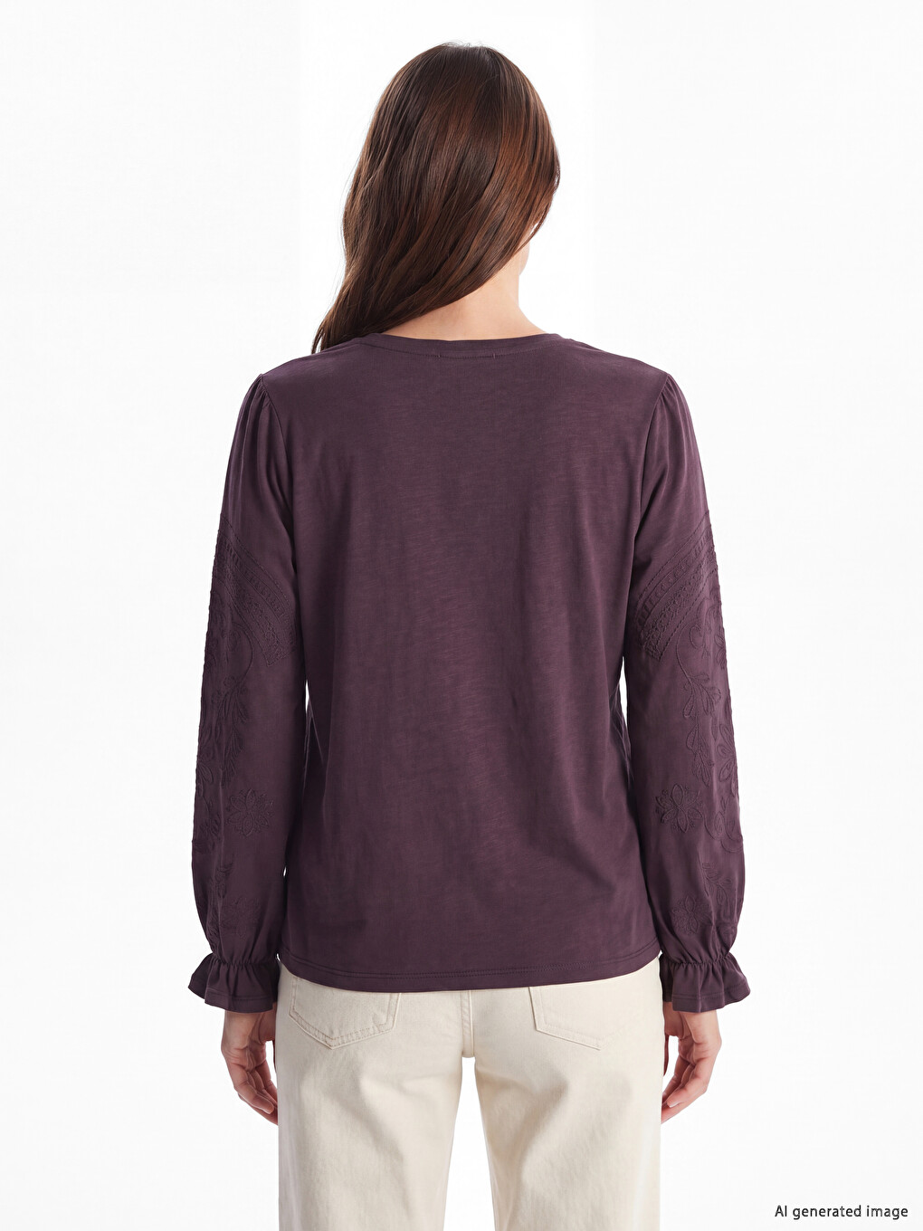 Tie Neck Embroidered Blouse-3