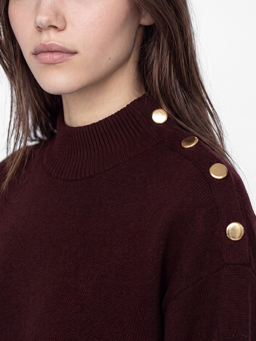 Mock Turtleneck Women's Knitwear Tunic-2