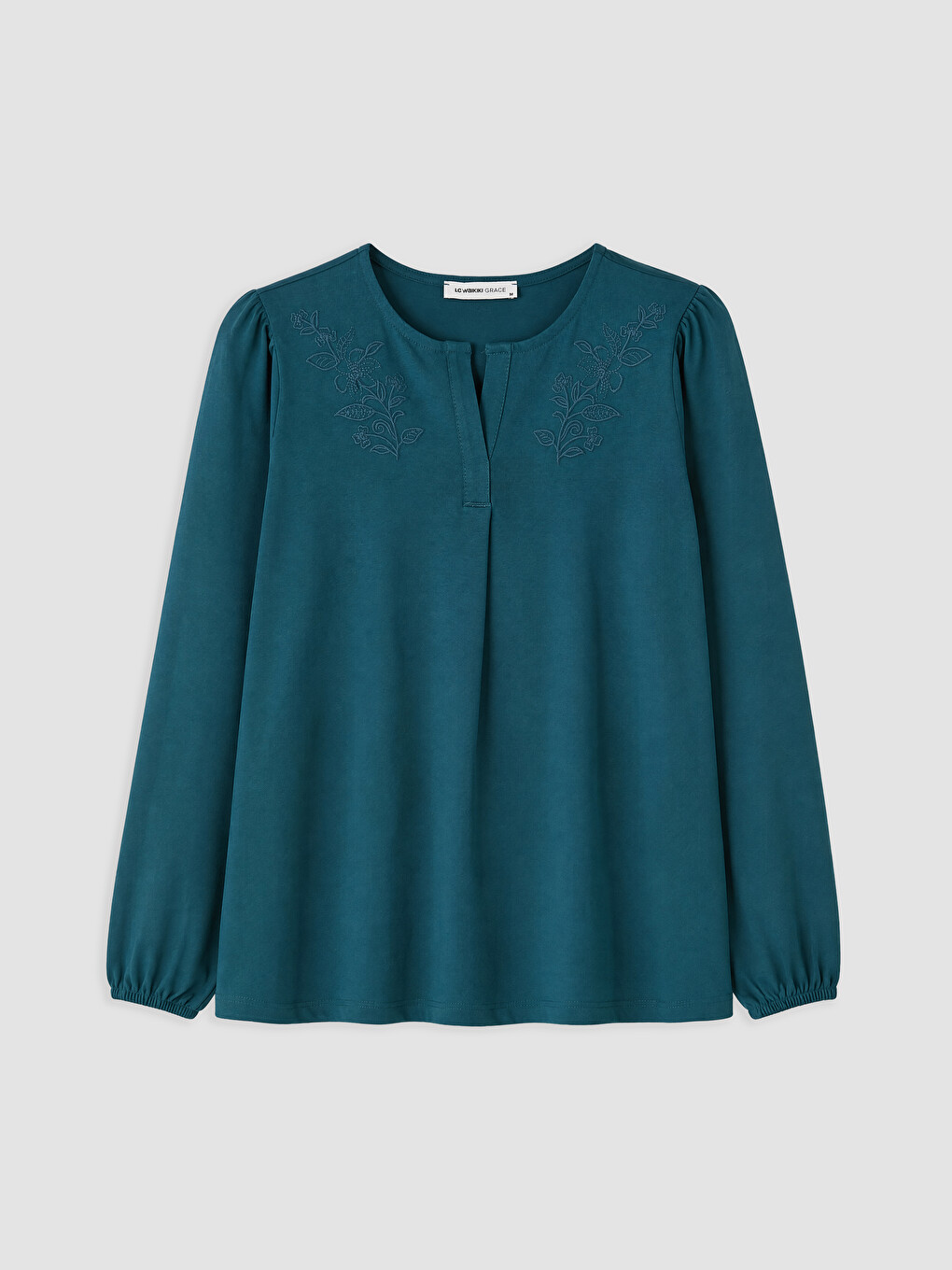 Notch Neck Embroidered Blouse-4