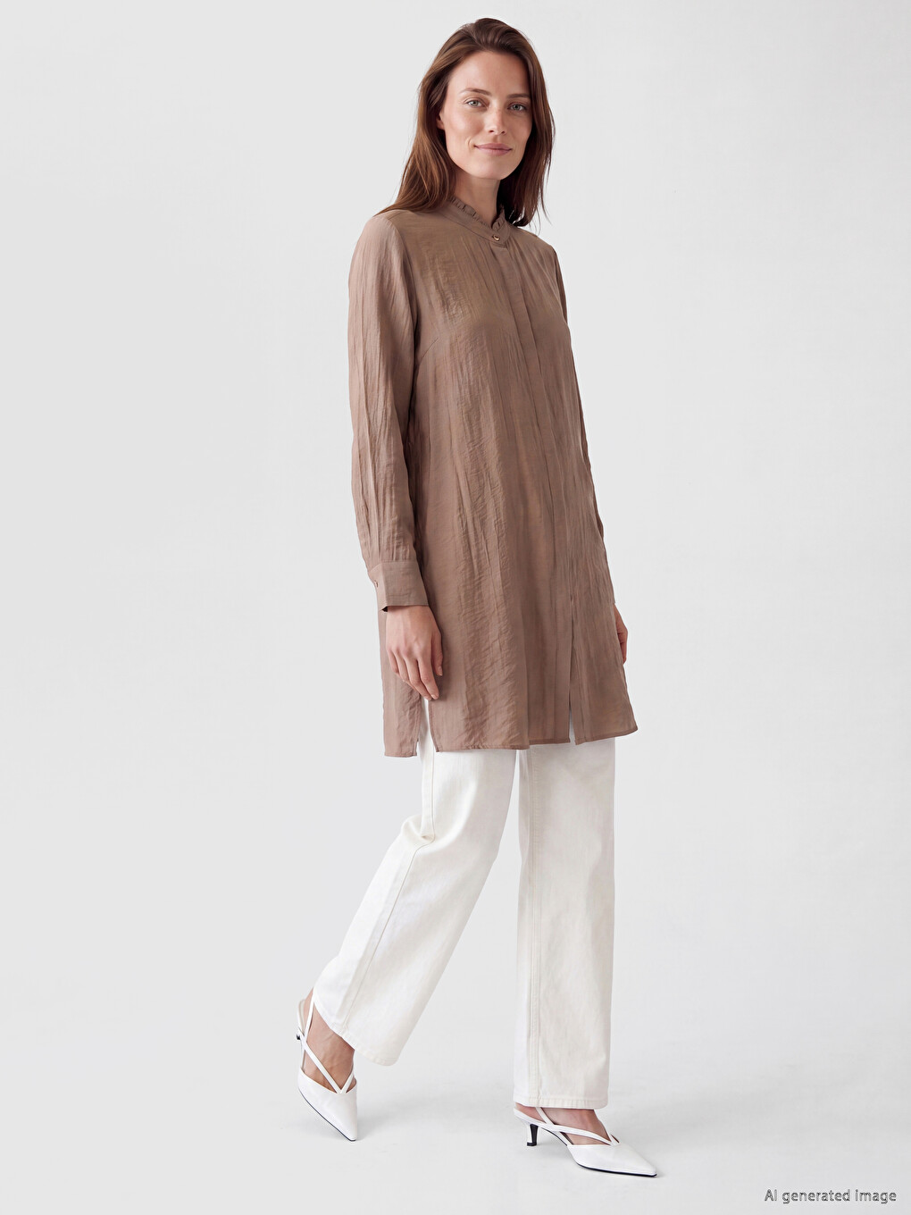 Grandad Collar Women's Shirt Tunic