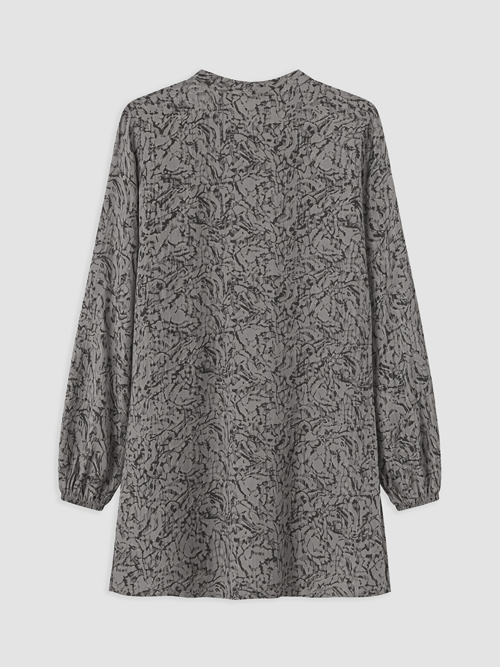 Grandad Collar Patterned Women's Shirt Tunic-1