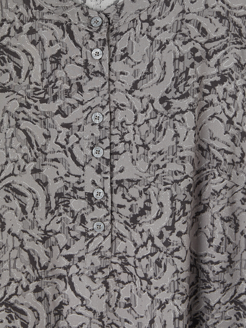 Grandad Collar Patterned Women's Shirt Tunic-2