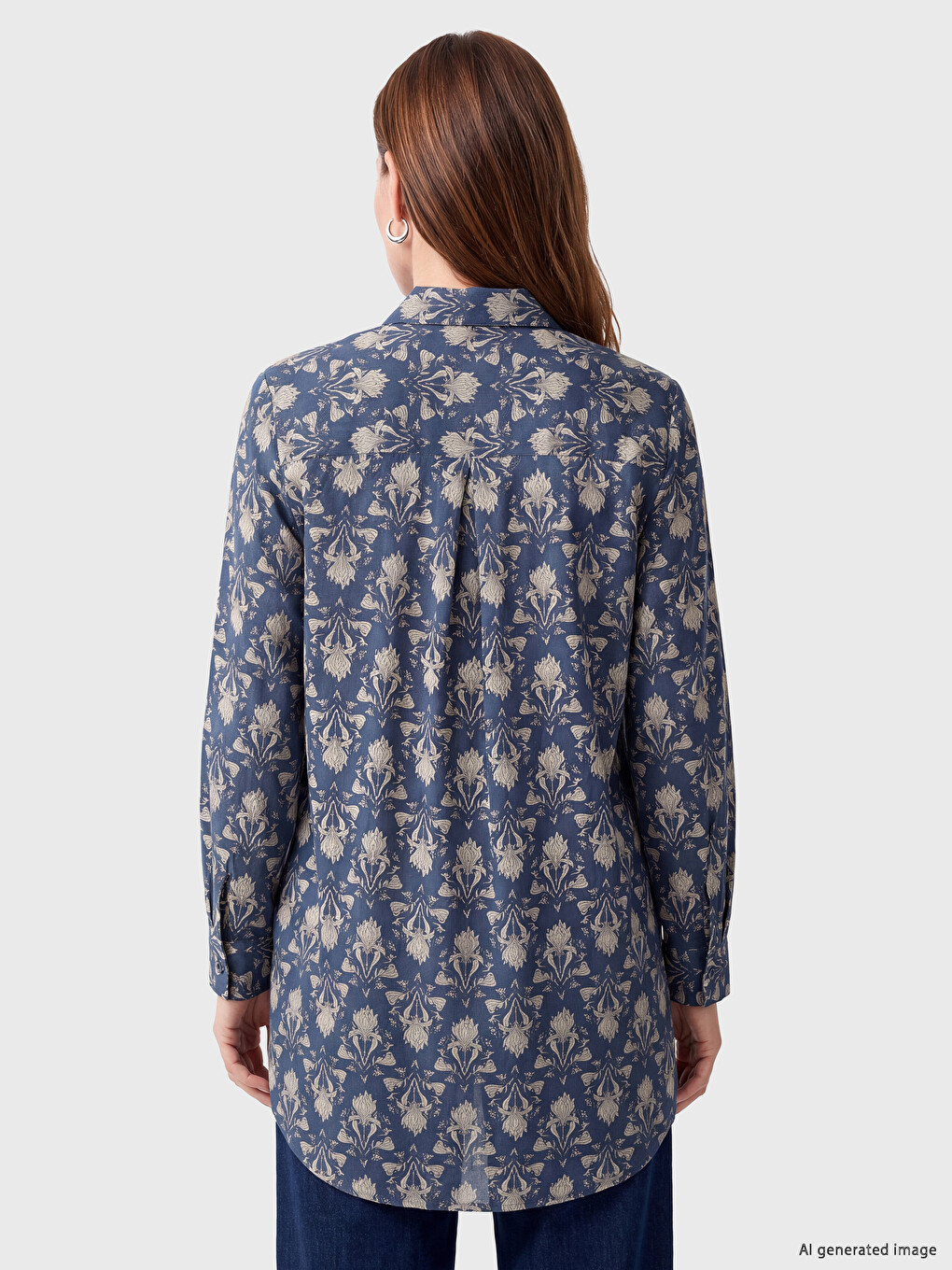 Patterned Women's Shirt Tunic-3