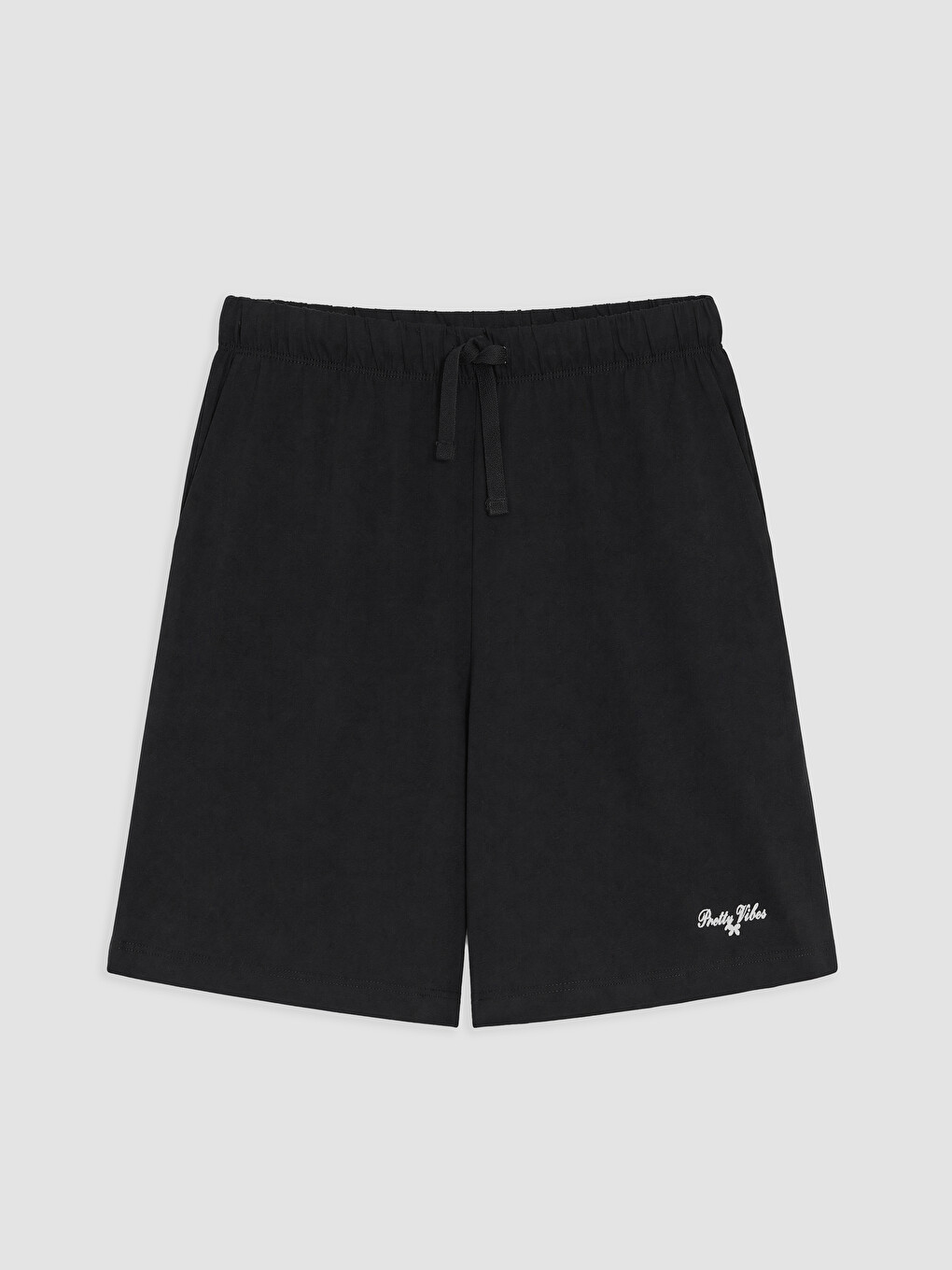 Siyah Baskılı Kadın Şort Pijama Altı 2'li-1