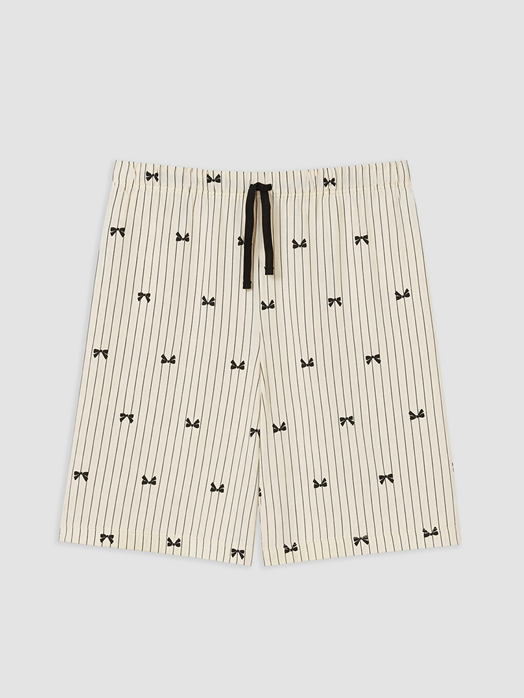 Siyah Baskılı Kadın Şort Pijama Altı 2'li-3
