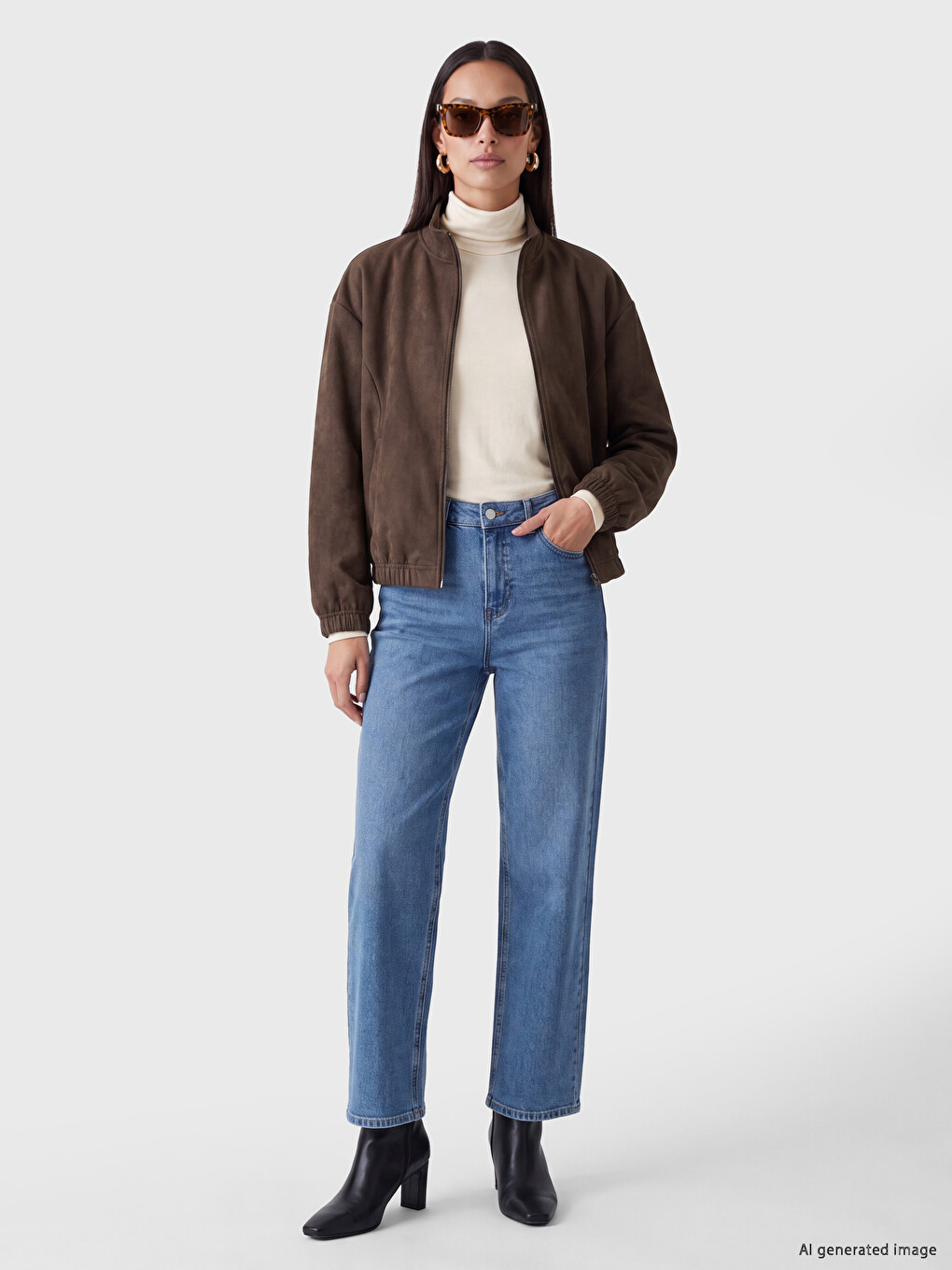 Oversize Faux Suede Women's Jacket-1