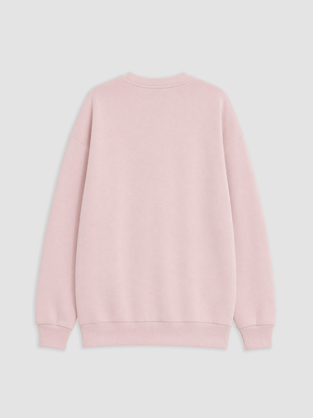 Pembe Boston Baskılı Oversize Kadın Sweatshirt-1