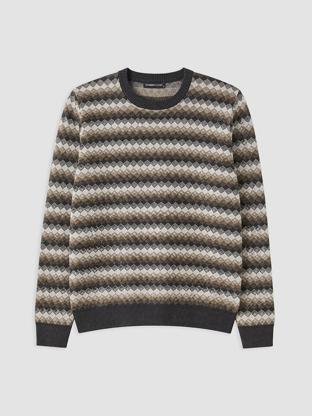 Argyle Patterned Men's Knitwear Sweater-3
