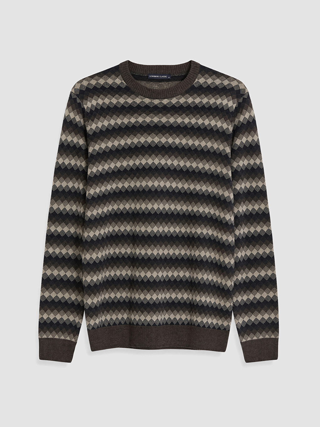Crew Neck Patterned Men's Sweater-3